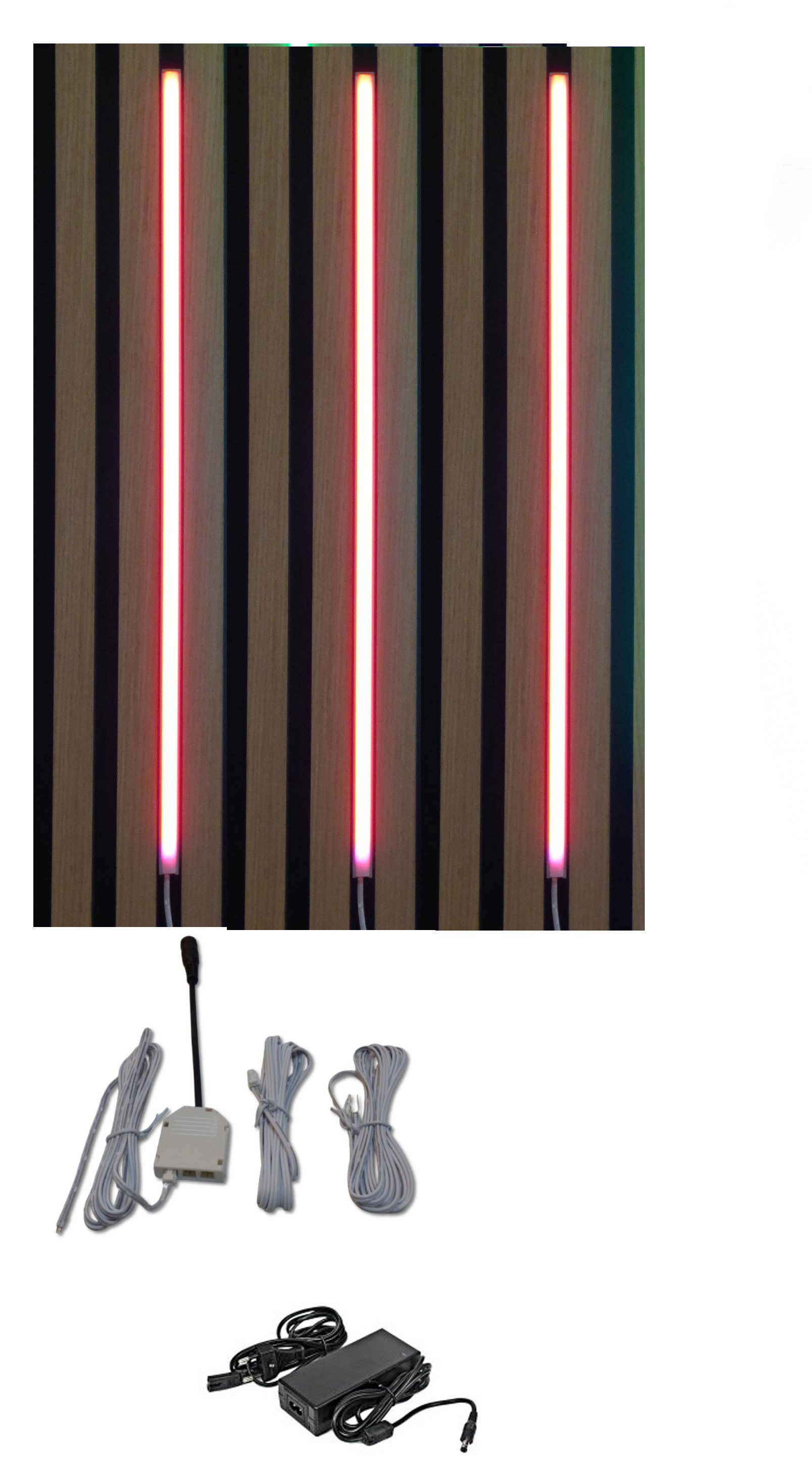 XENON LED Dekolicht 3534 3529 LED Leuchte Akustik Paneel 4x50cm Netzteil Rot, LED Band COB (Stripe), Xenon / Rot