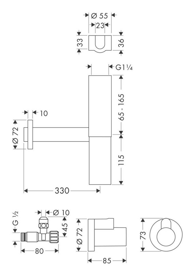 Thumbnail - hansgrohe Siphon, Designsiphon Flowstar Set - Chrom