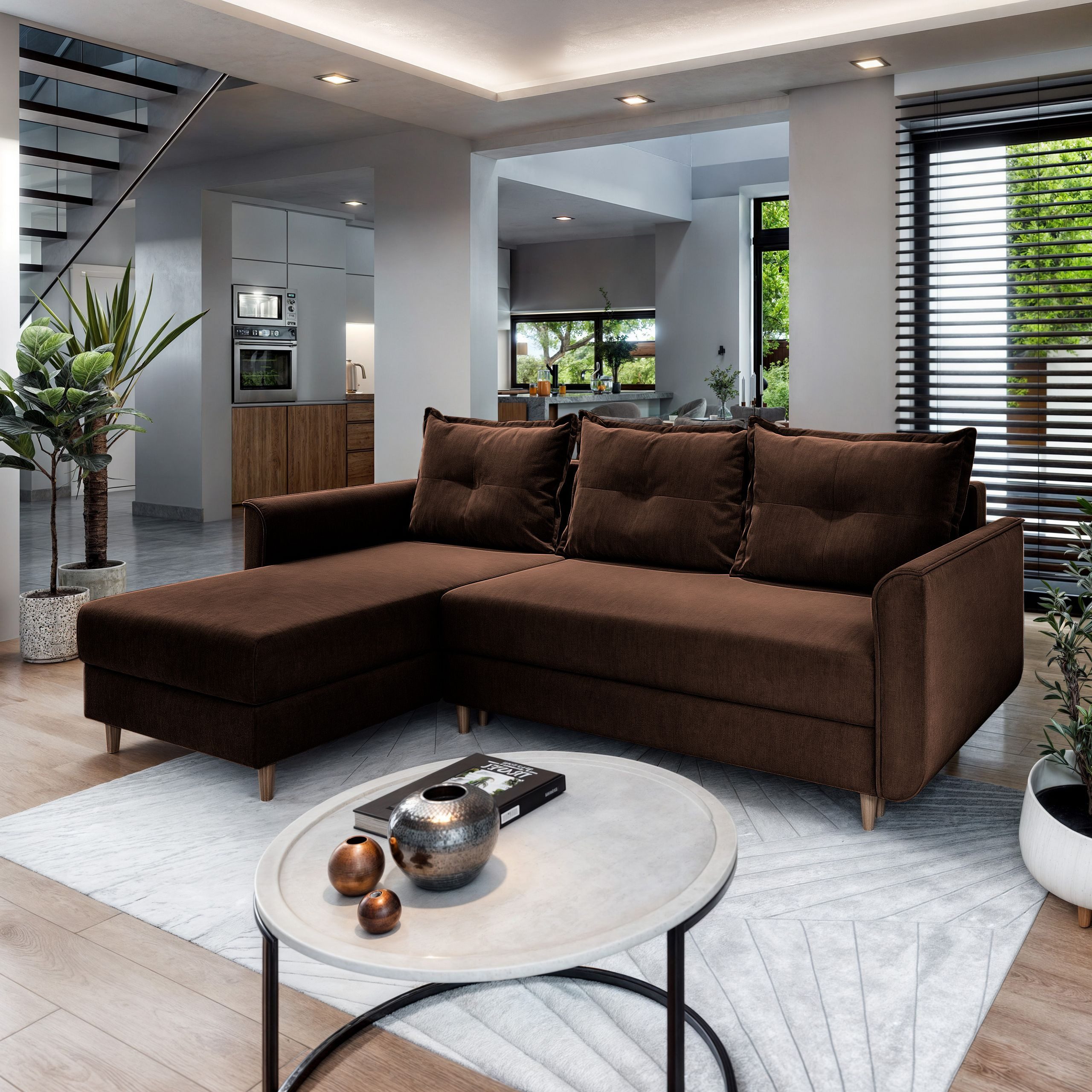 Masseno Ecksofa PISAN mit Schlaffunktion L-Form, günstig online kaufen