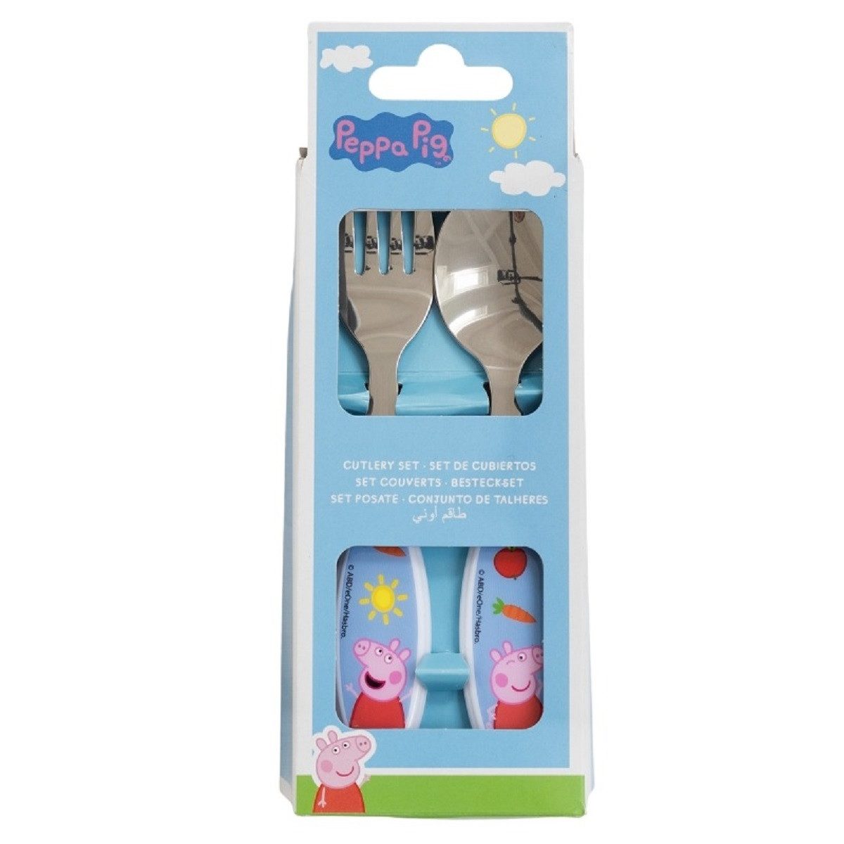 Peppa Pig Kinderbesteck Set 2-teilig – Löffel & Gabel mit Motivgriffen (2-tlg), 1 Personen