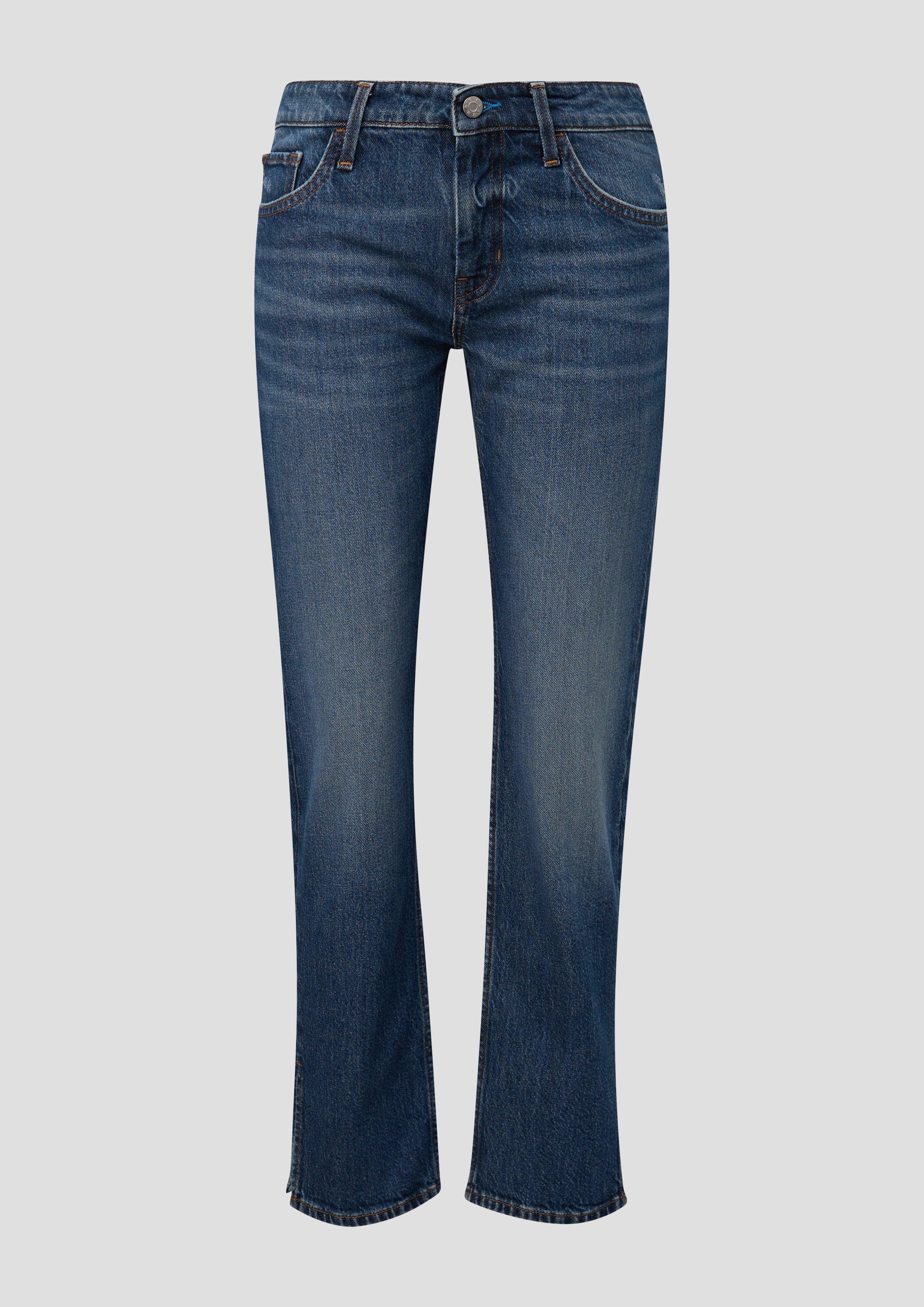 Low Karolin / Leg Regular Rise Label-Patch 5-Pocket-Jeans / Jeans Fit Straight / s.Oliver