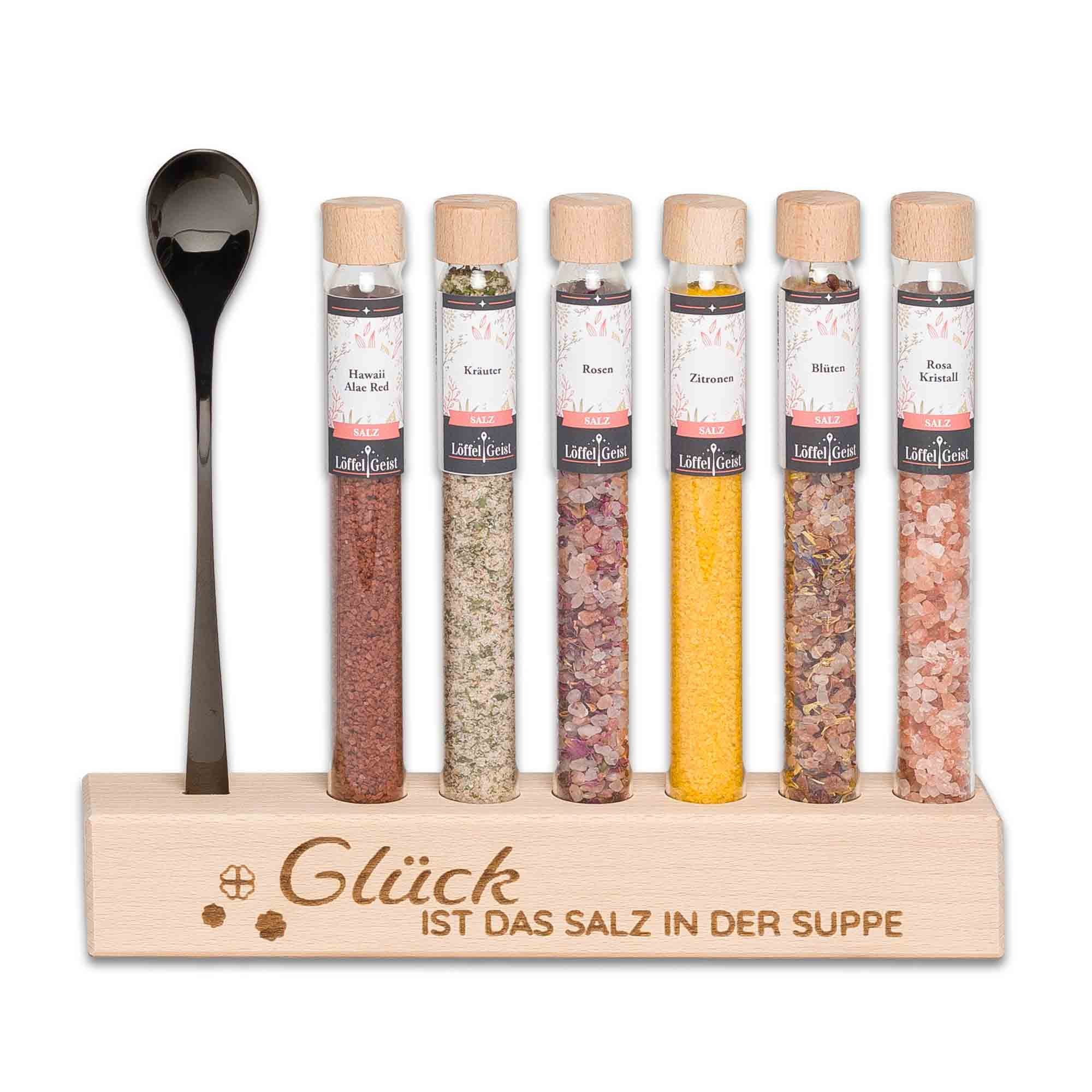 Löffelgeist Lebensmittel-Geschenkset Glück ist das Salz in der Suppe