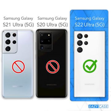 EAZY CASE Handyhülle Slimcover Clear für Samsung Galaxy S22 Ultra 5G 6,8 Zoll, durchsichtige Hülle Ultra Dünn Silikon Backcover TPU Telefonhülle Klar
