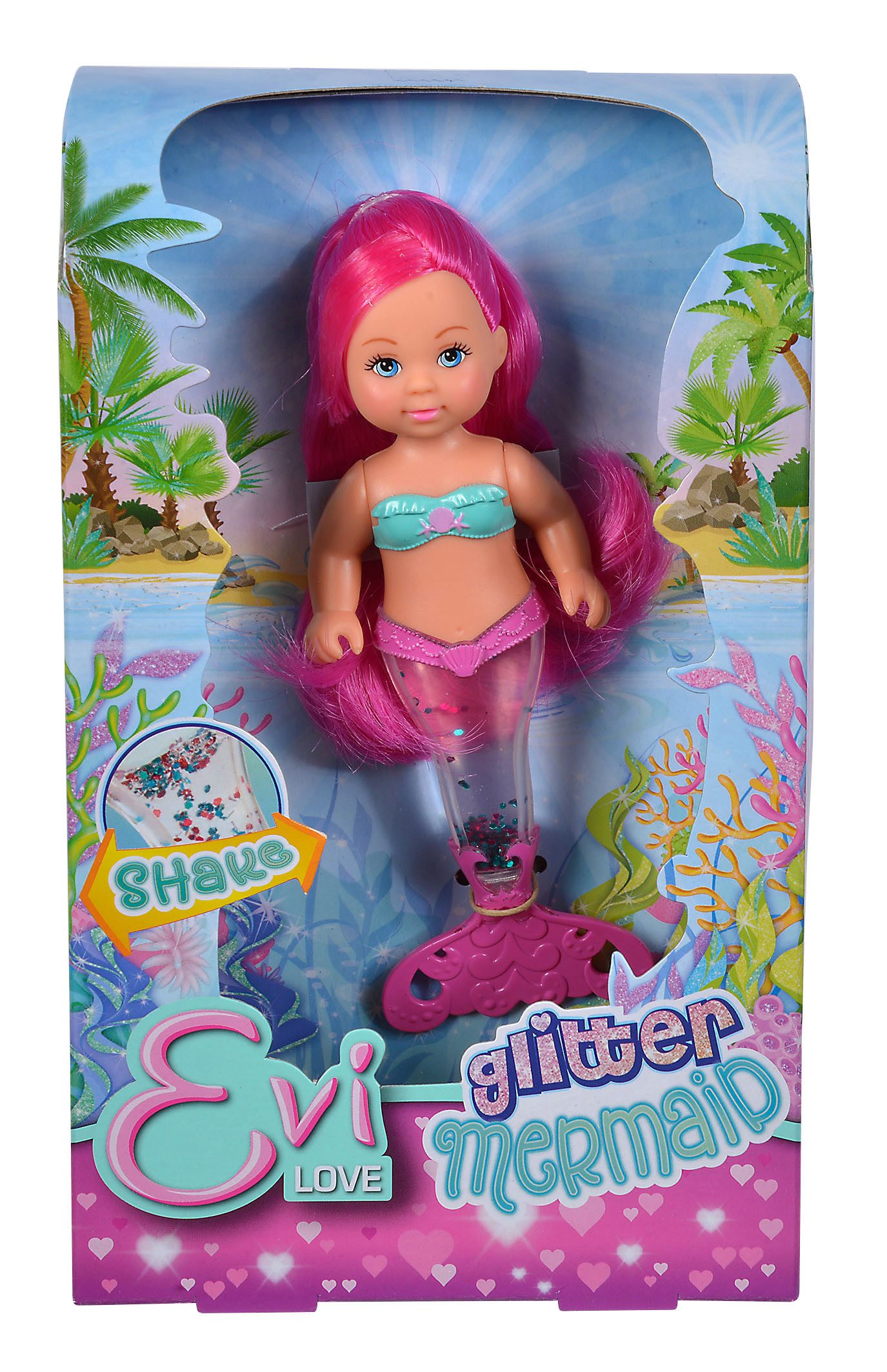 Simba Dickie Anziehpuppe Puppe Evi LOVE Glitter Mermaid lila blau rosa 14cm günstig online kaufen
