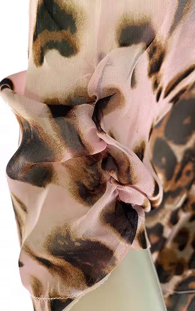 Passioni Tunika Chiffon-Tunika mit Leopardenmuster und Pailletten in beige-rosa – Bild 5 von 5
