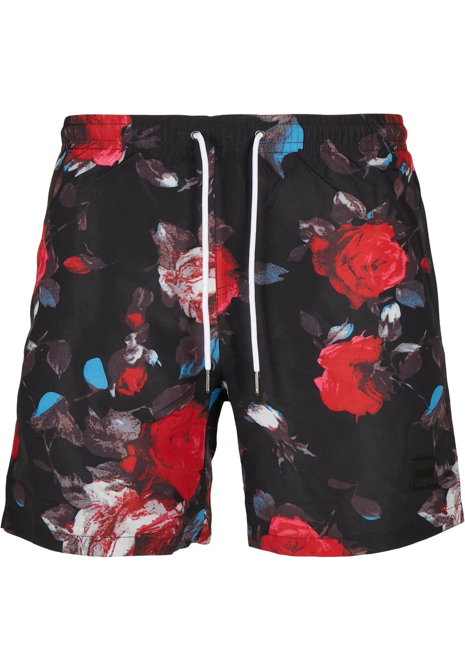 Herren black Badeshorts aop CLASSICS URBAN Shorts Swim rose Pattern