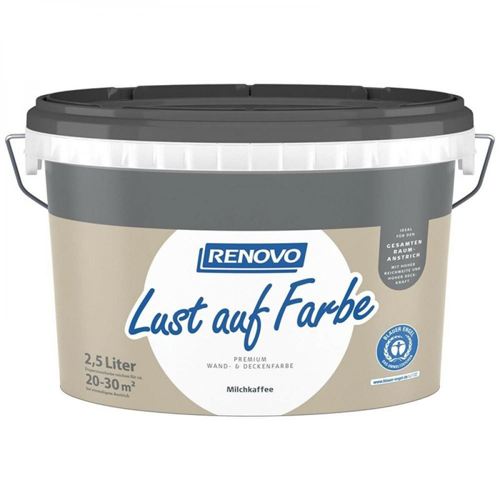 Renovo Wandfarbe Renovo Wand-und Deckenfarbe Lust auf Farbe matt 2,5 Ltr. Milchkaffee