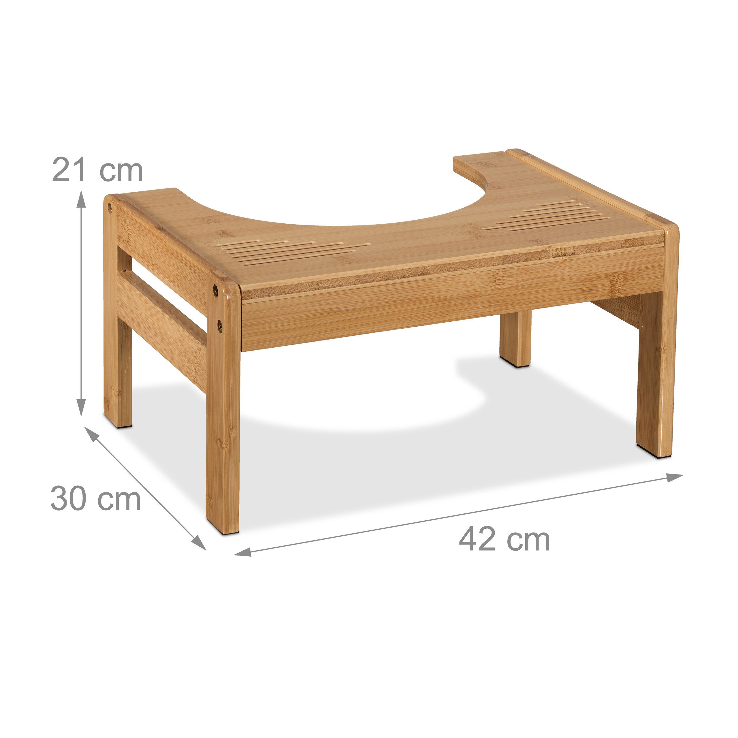 relaxdays Badhocker Toilettenhocker aus Bambus (1 St) – Bild 4 von 5