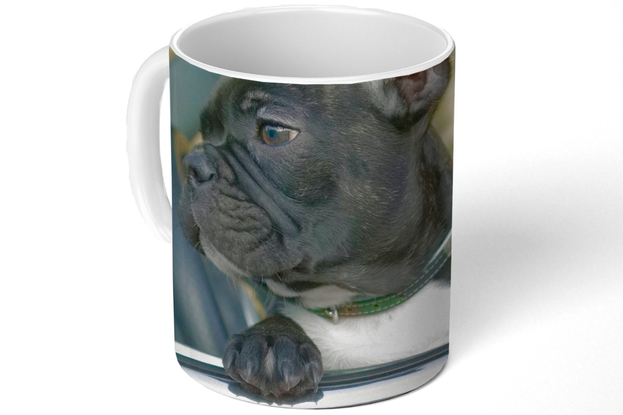 - MuchoWow Geschenk Tasse Teetasse, Keramik, Rot, Becher, - Kaffeetassen, Bulldogge Französische Auto Teetasse,
