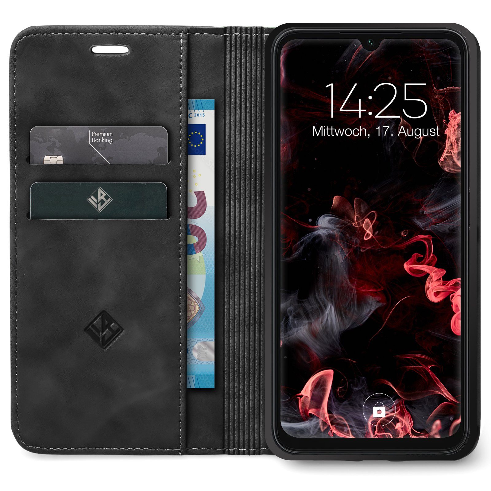 Tec-Expert Handyhülle Tasche Hülle für Samsung Galaxy A05s 6.7 Zoll, 6.7, Cover Klapphülle Case mit Kartenfach Fliphülle aufstellbar
