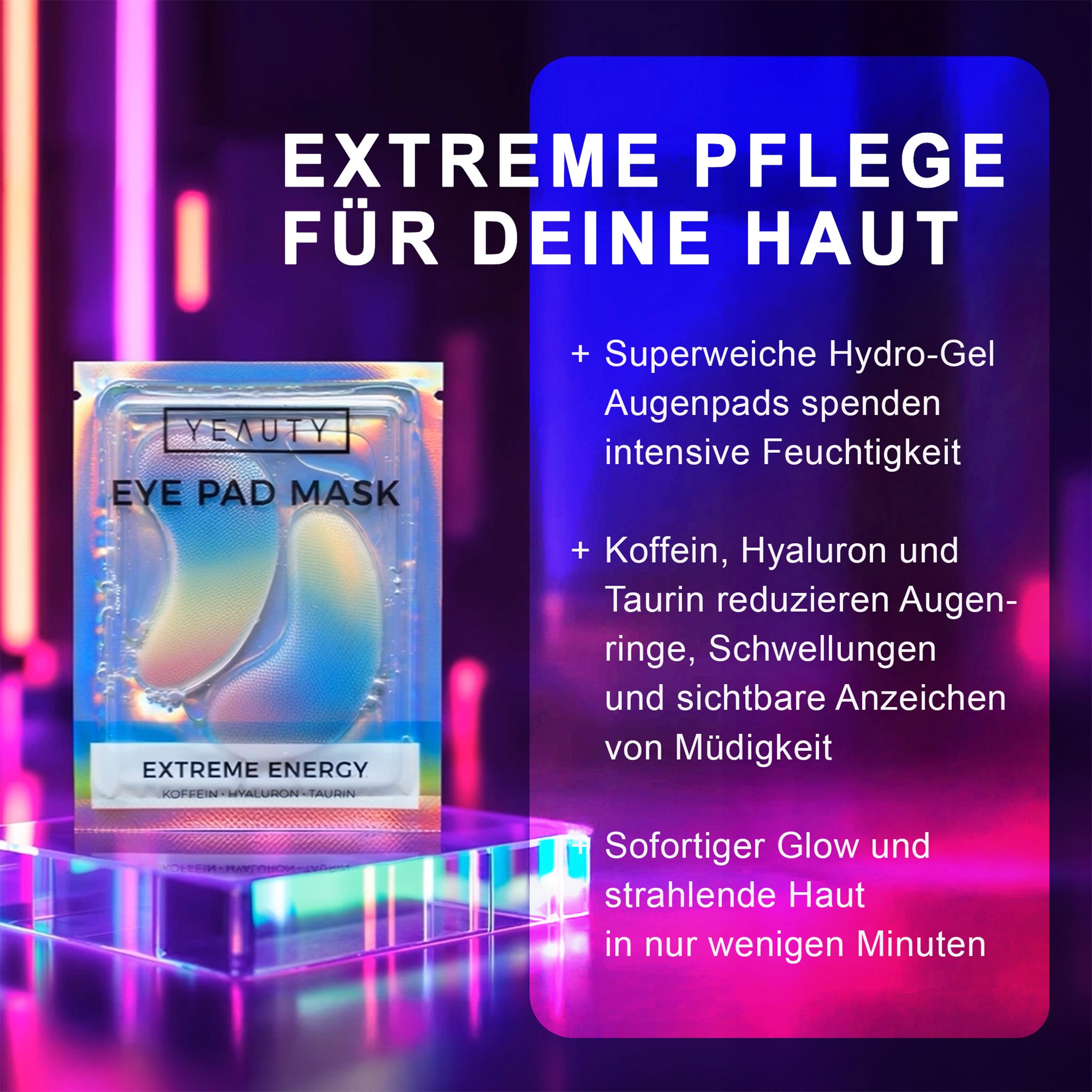 Yeauty Augenpads YEAUTY Eye Pad Mask Extreme Energy - 1 Paar
