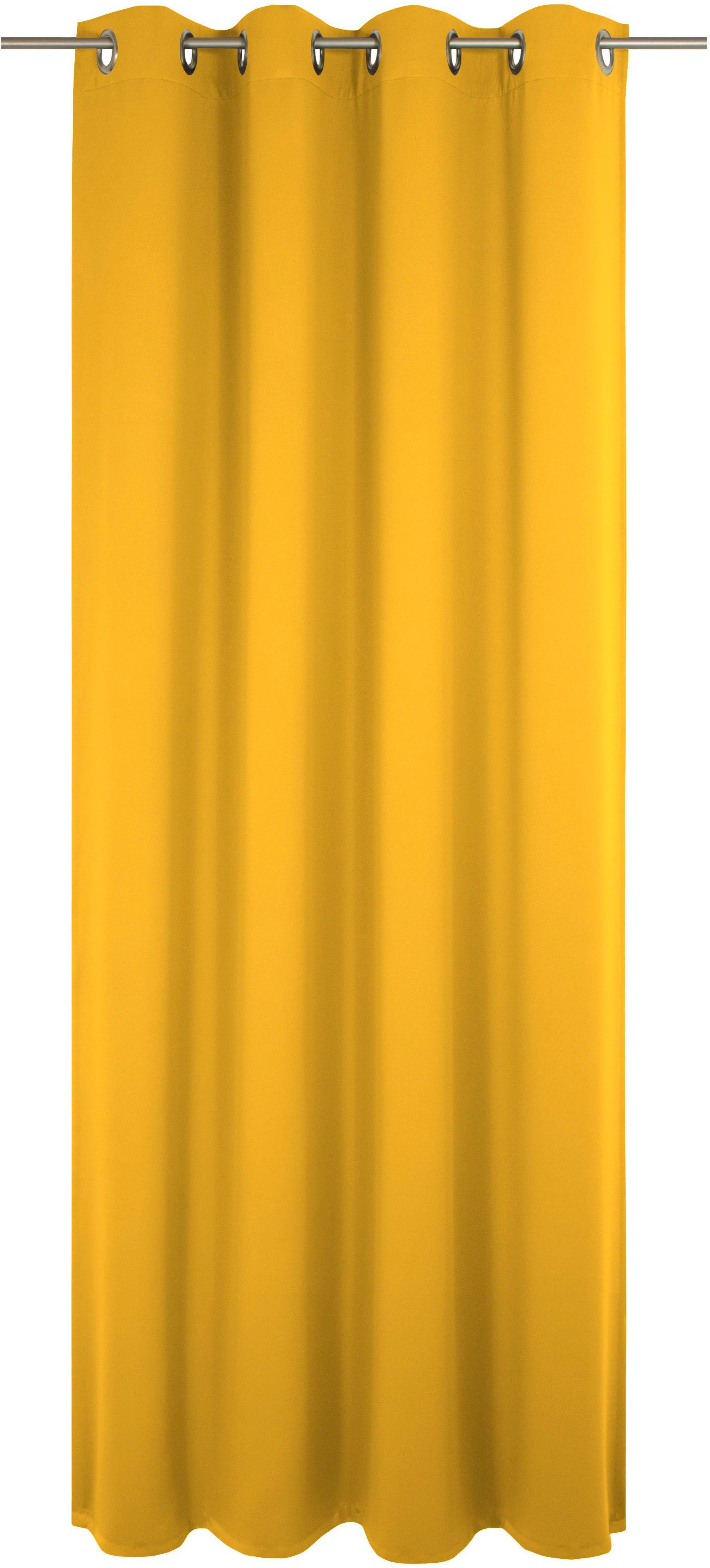 Vorhang goldfarben Jacquard Ösen Umea, blickdicht, (1 St), Wirth,