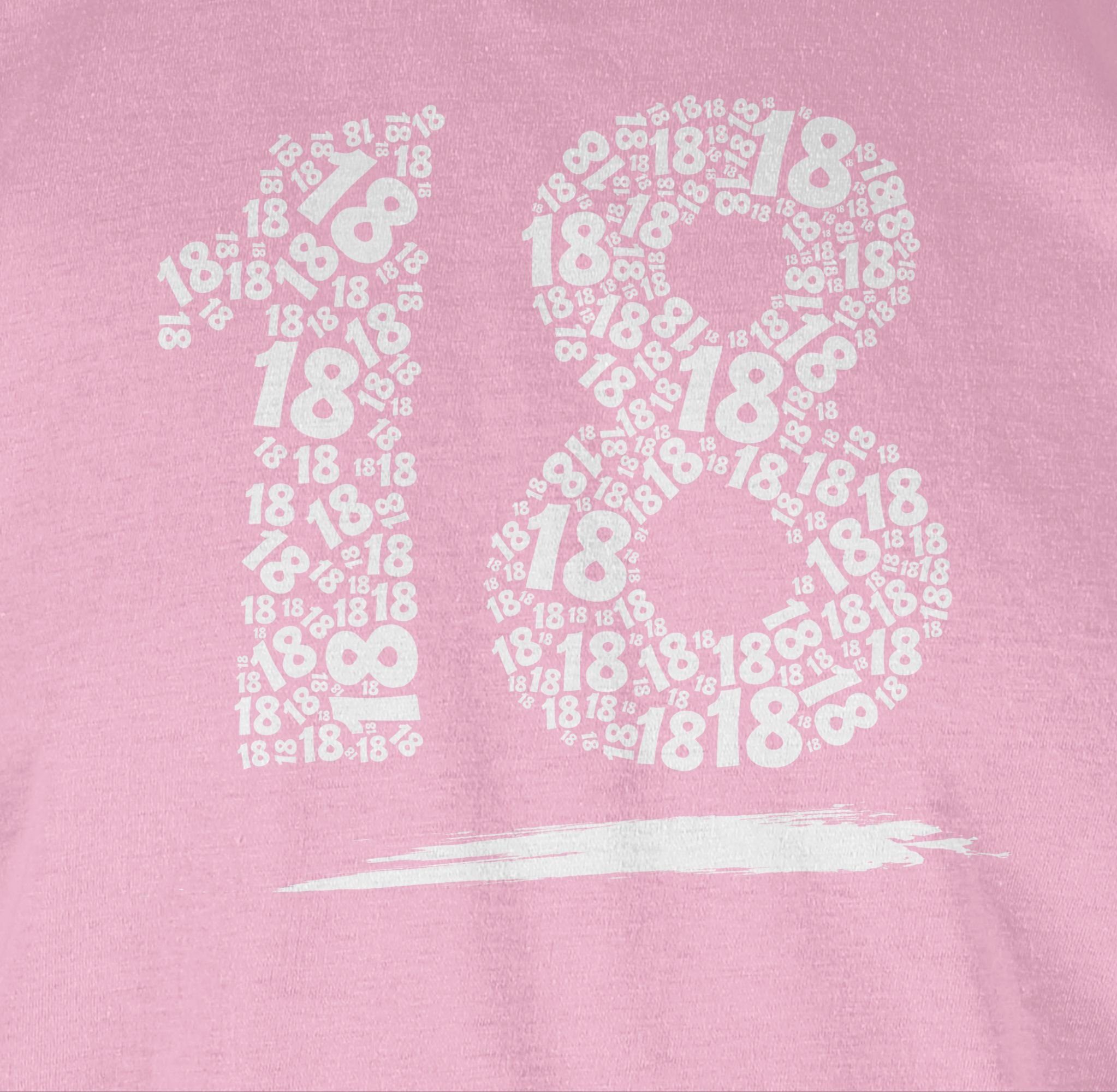 Damen Shirts Shirtracer T-Shirt Achtzehn in klein - 18. Geburtstag - Damen Premium T-Shirt (1-tlg) mit Print, Druck, Symbol / Lo