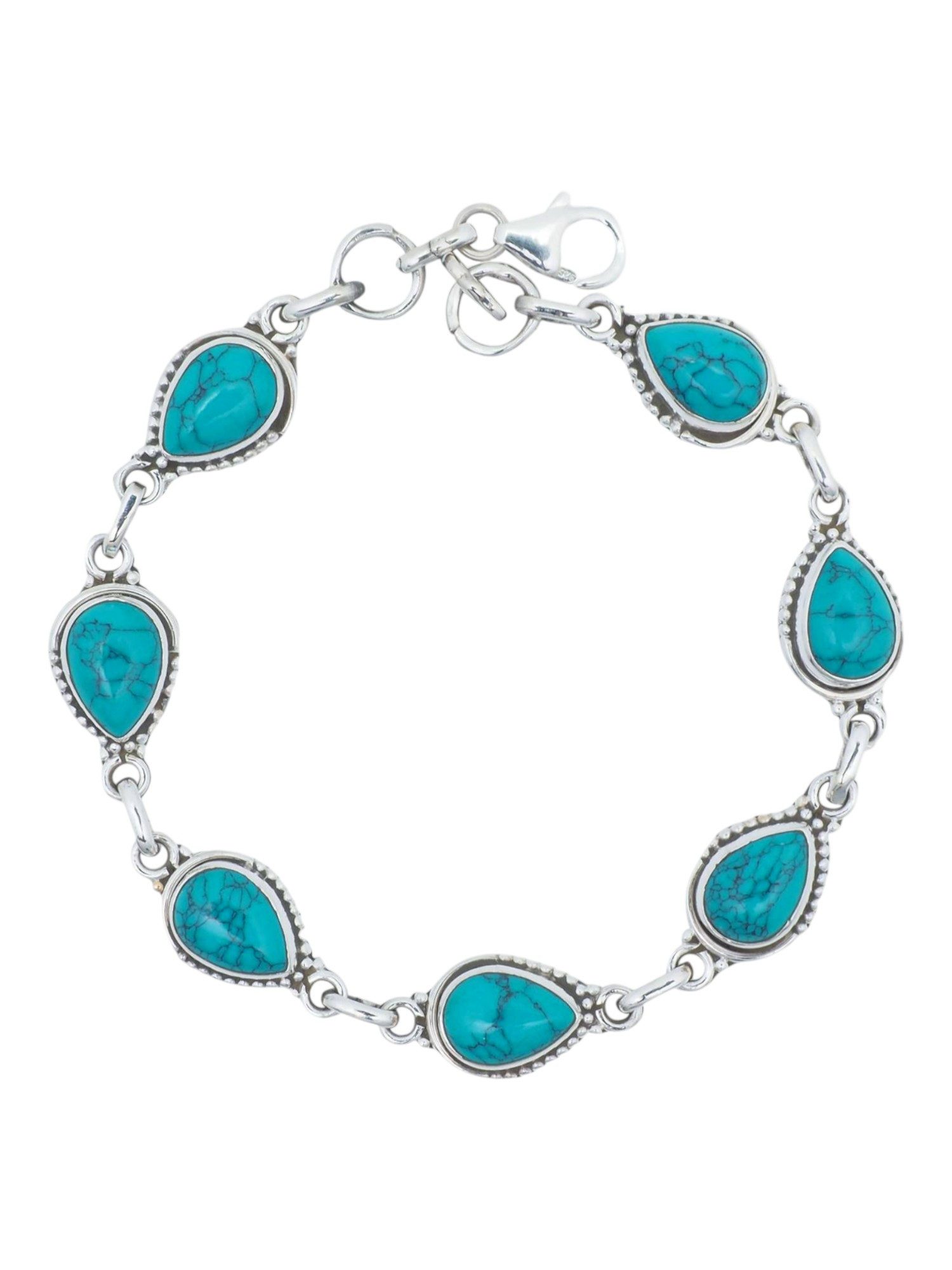 Silberarmband IMBALI Tropfen aus 925 Silber mit Türkis