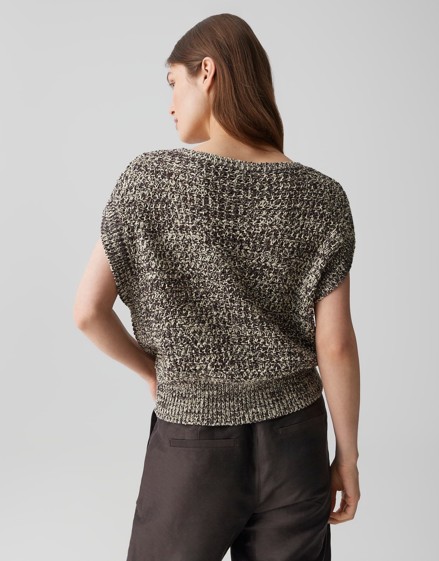 OPUS Pullunder Podenna aus weichem Strick mit Mélange Effekt Der Überschnittene Arm sorgt für eine relaxte Silhouette