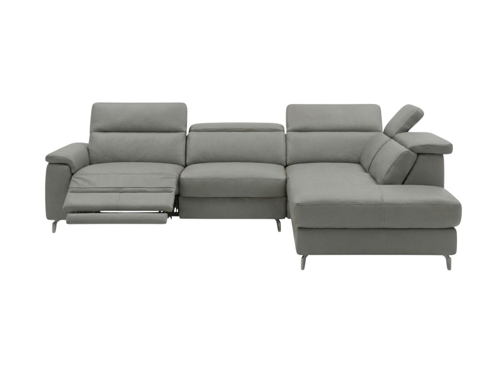 Villa Möbel Ecksofa Ambassador, L-Form 1 Teile, Echtleder-Ecksofa Kopfteilverstellung - Relaxfunktion fürs Wohnzimmer