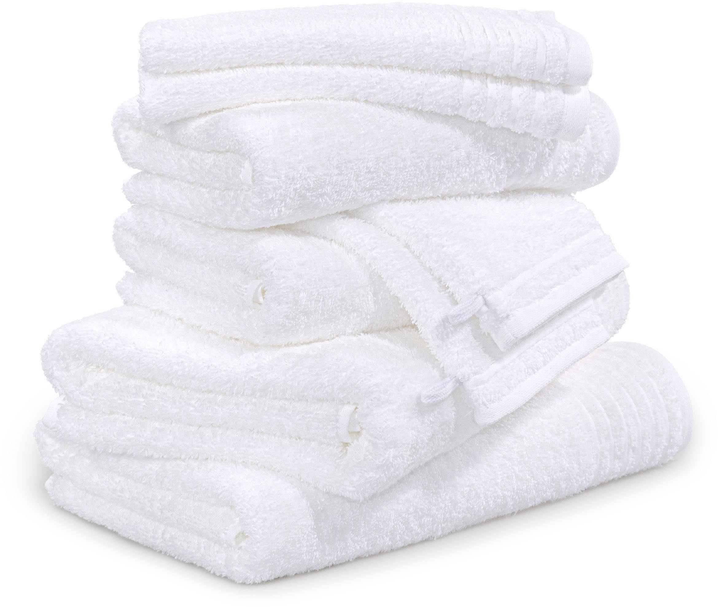 Möve Handtuch Set New Classic, Walkfrottier (8-St), Waschhandschuhen, Gäste-, Hand- und Duschtüchern, 100% Baumwolle