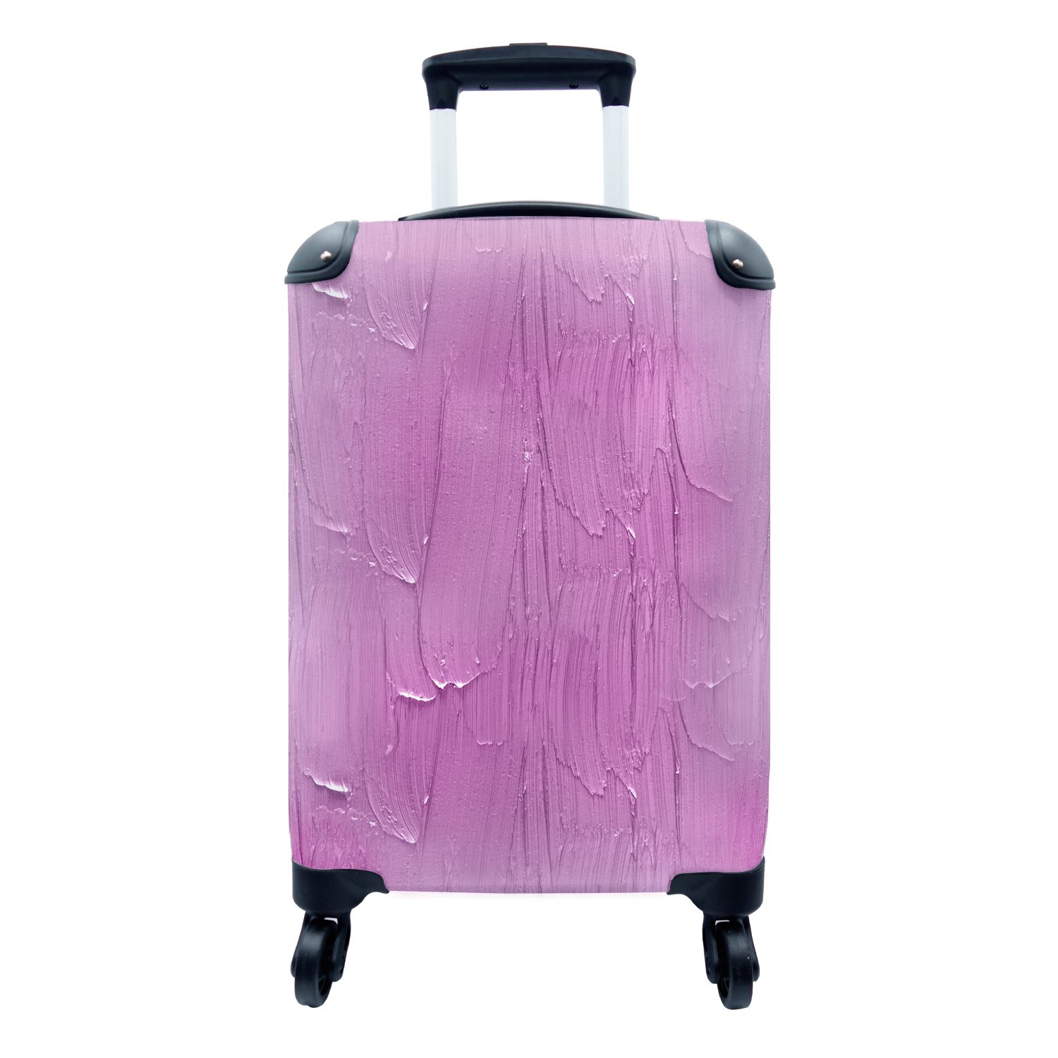 MuchoWow Handgepäckkoffer Muster - Farbe - Lila, 4 Rollen, Reisetasche mit rollen, Handgepäck für Ferien, Trolley, Reisekoffer