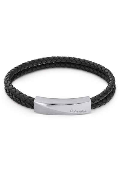 Calvin Klein Lederarmband Schmuck Edelstahl Armschmuck Lederarmband Wickelarmband