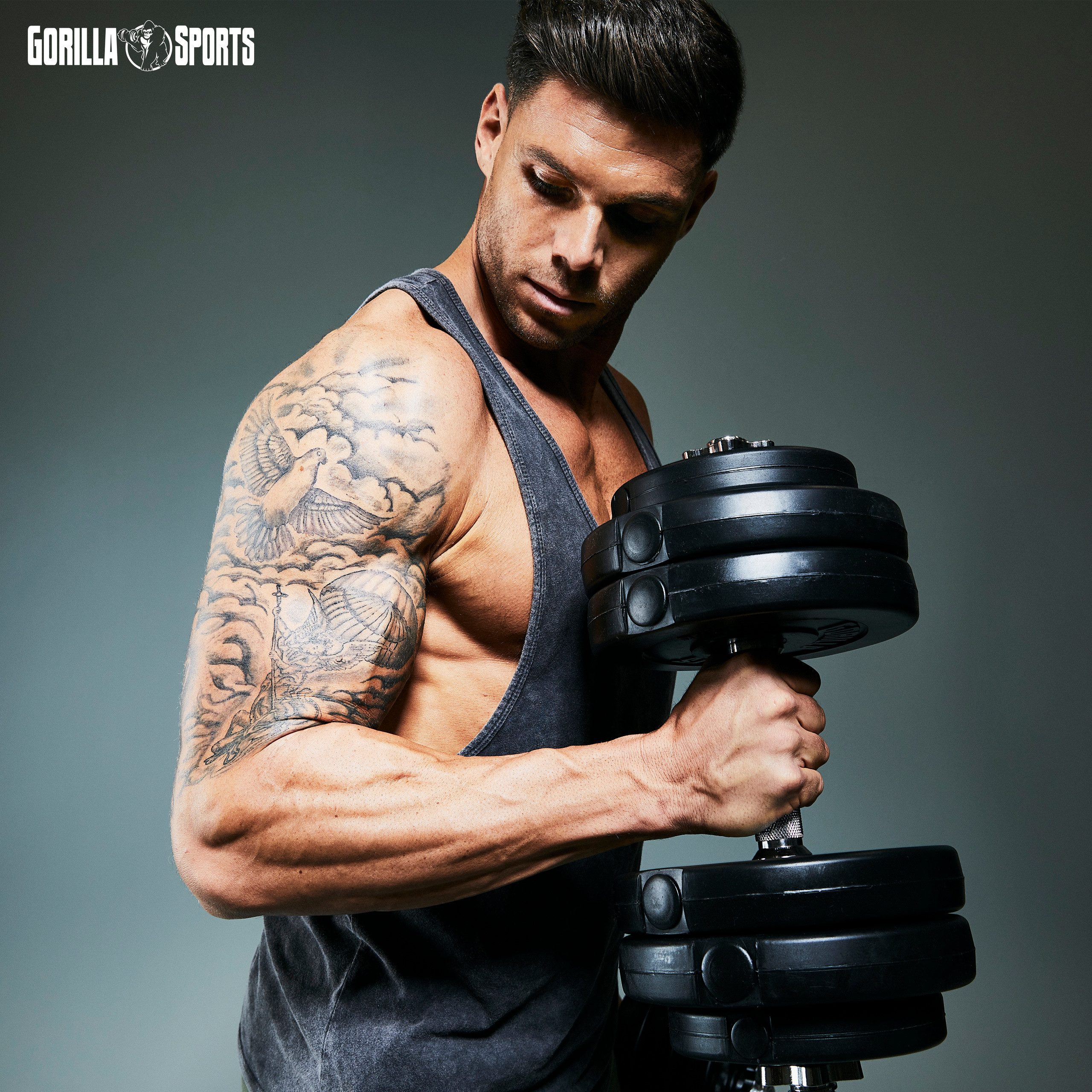 GORILLA SPORTS Hantelscheiben Einzeln/Set, 1,25 - 30kg, Gewichtsscheiben, 30mm Bohrung, Kunststoff