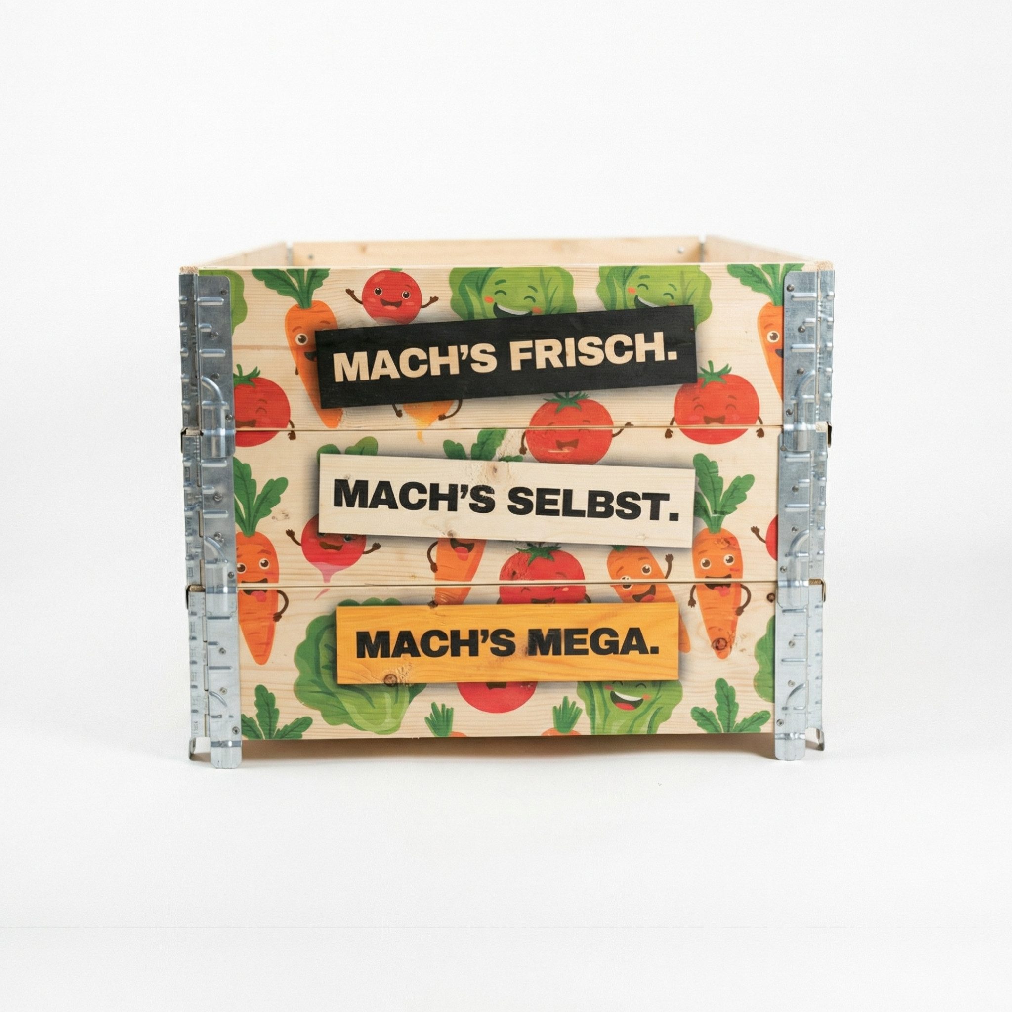 Mega-Holz Hochbeet Palettenrahmen 80x120 cm Kiefer - 3-teiliges Holz Hochbeet Stapelbar (3 St), 3x 120x80x20 cm (BxTxH) - Gartenbeet Aufsatzrahmen