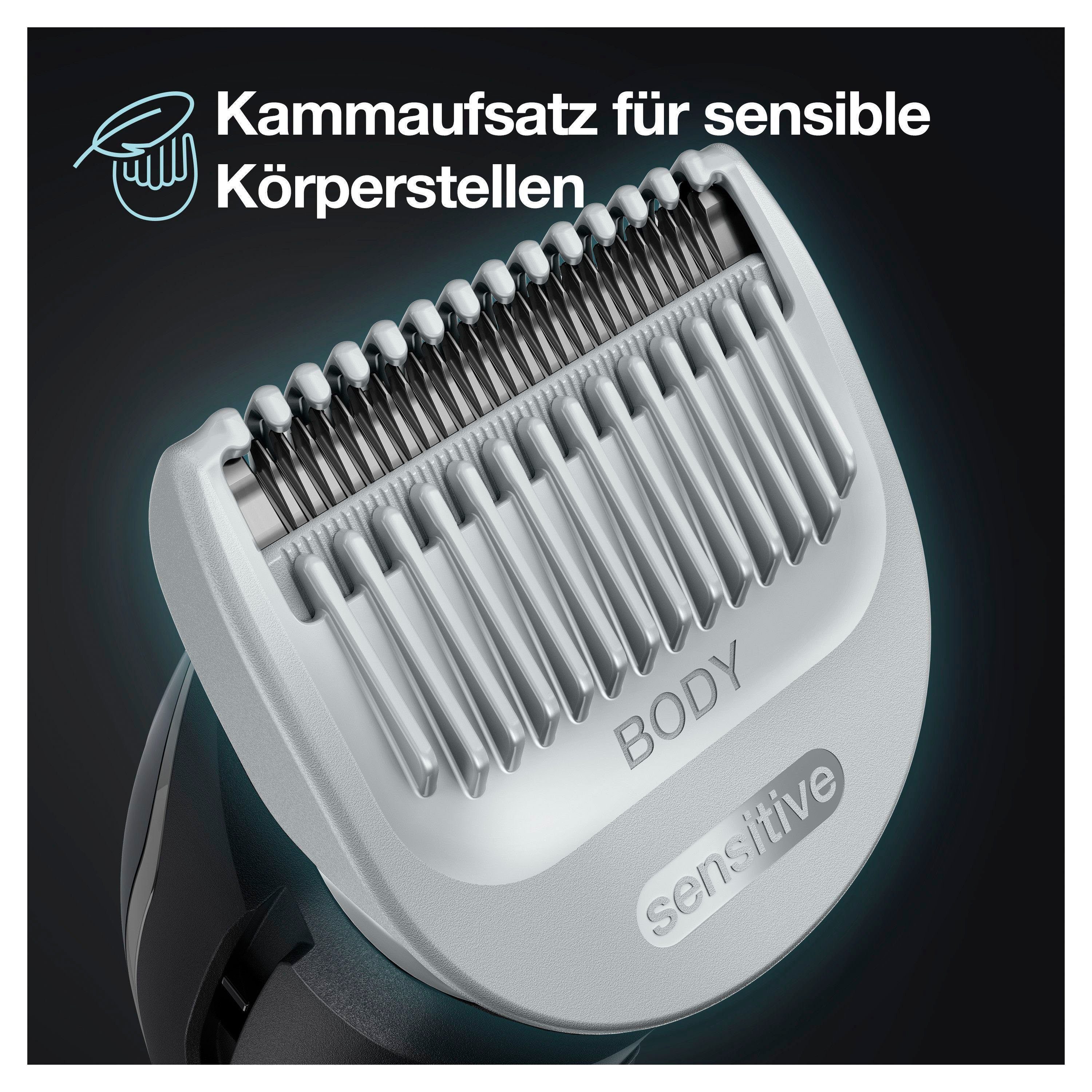 Laufzeit BG5350, Bodygroomer Wasserdicht, Braun Min. Haarschneider 100