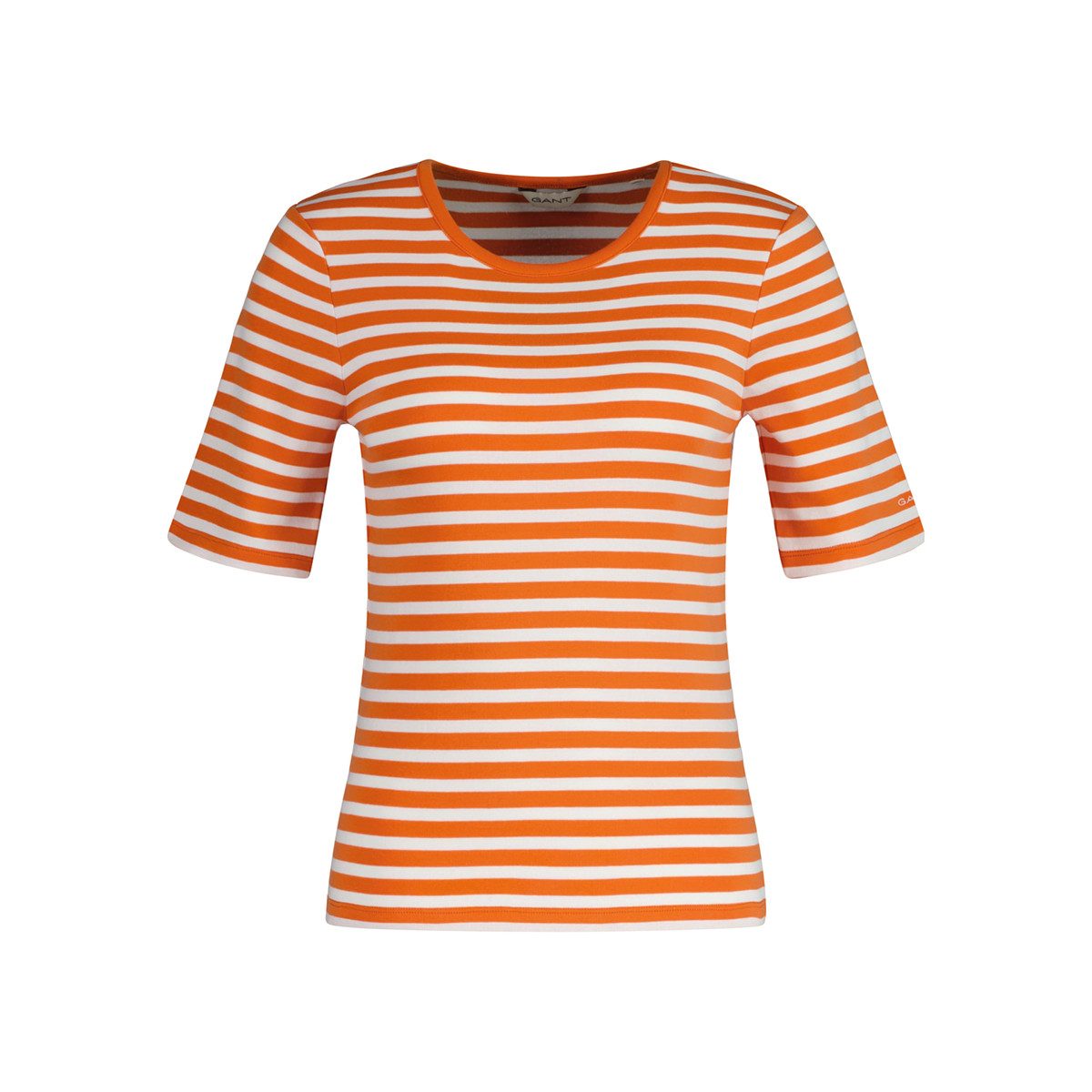 Gant T-Shirt 4203493 Damen T-Shirt gerippt aus Baumwolle mit Stretch