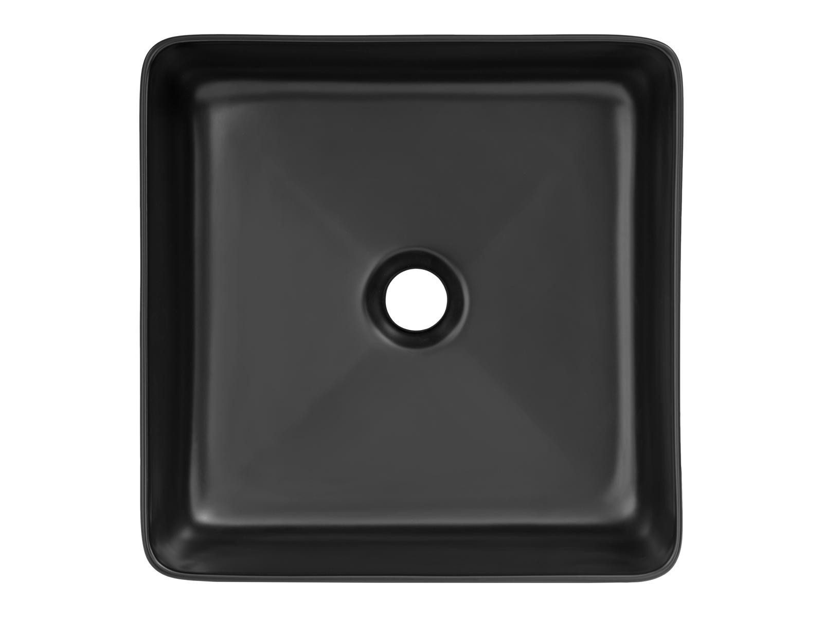 Xlmoebel Waschbecken Schwarze Keramik Aufsatzplatte für Waschtisch Becken, Made in Europa