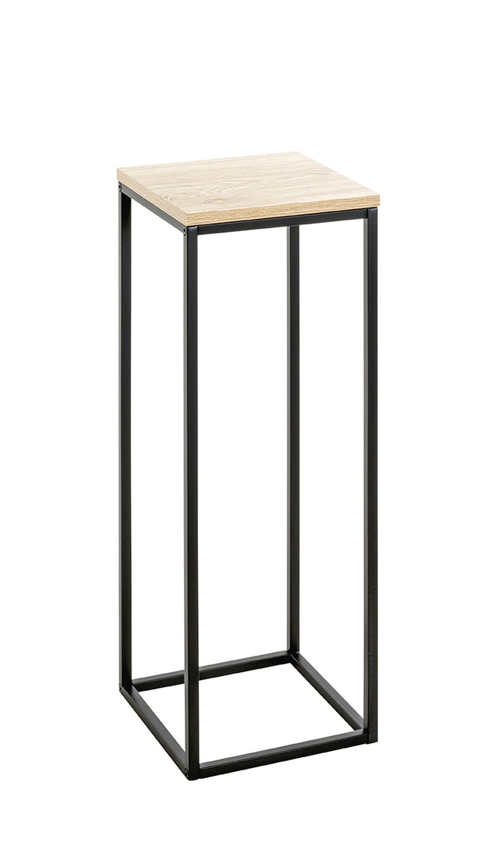 freiraum Blumentisch 52568, in eiche, schwarz, MDF, Metall - 23x67x23cm (BxHxT)