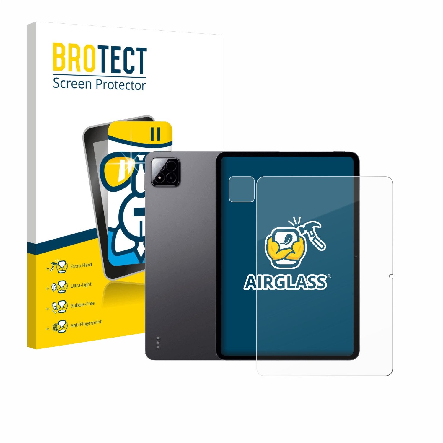 BROTECT Displayschutzglas Folie für Xiaomi Pad 7 (Display+Kamera), Schutzfolie Glas Panzer Display Schutz klar