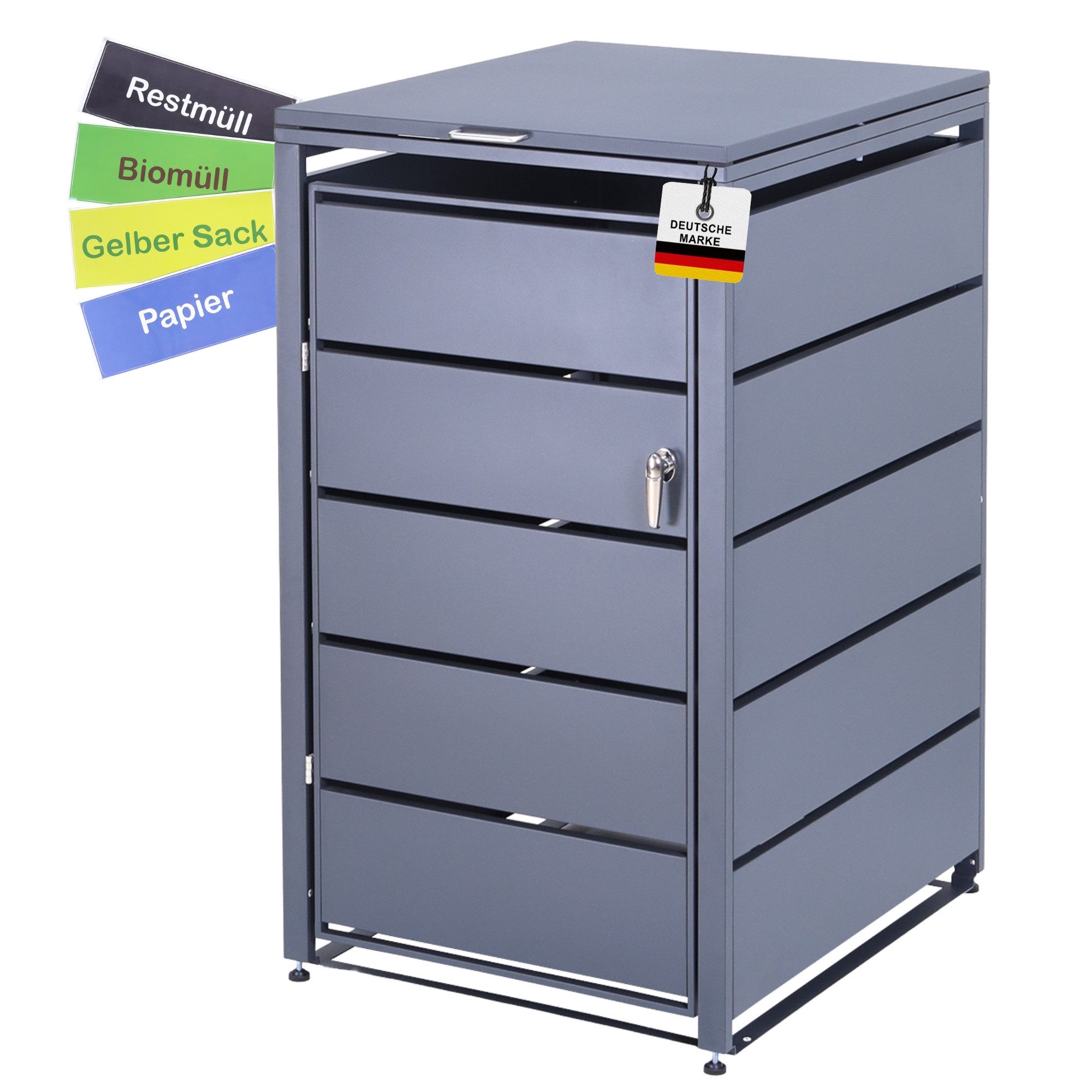 Albatros Mülltonnenbox 1er Tonne bis 240 Liter Anthrazitgrau RAL 7016 verzi günstig online kaufen