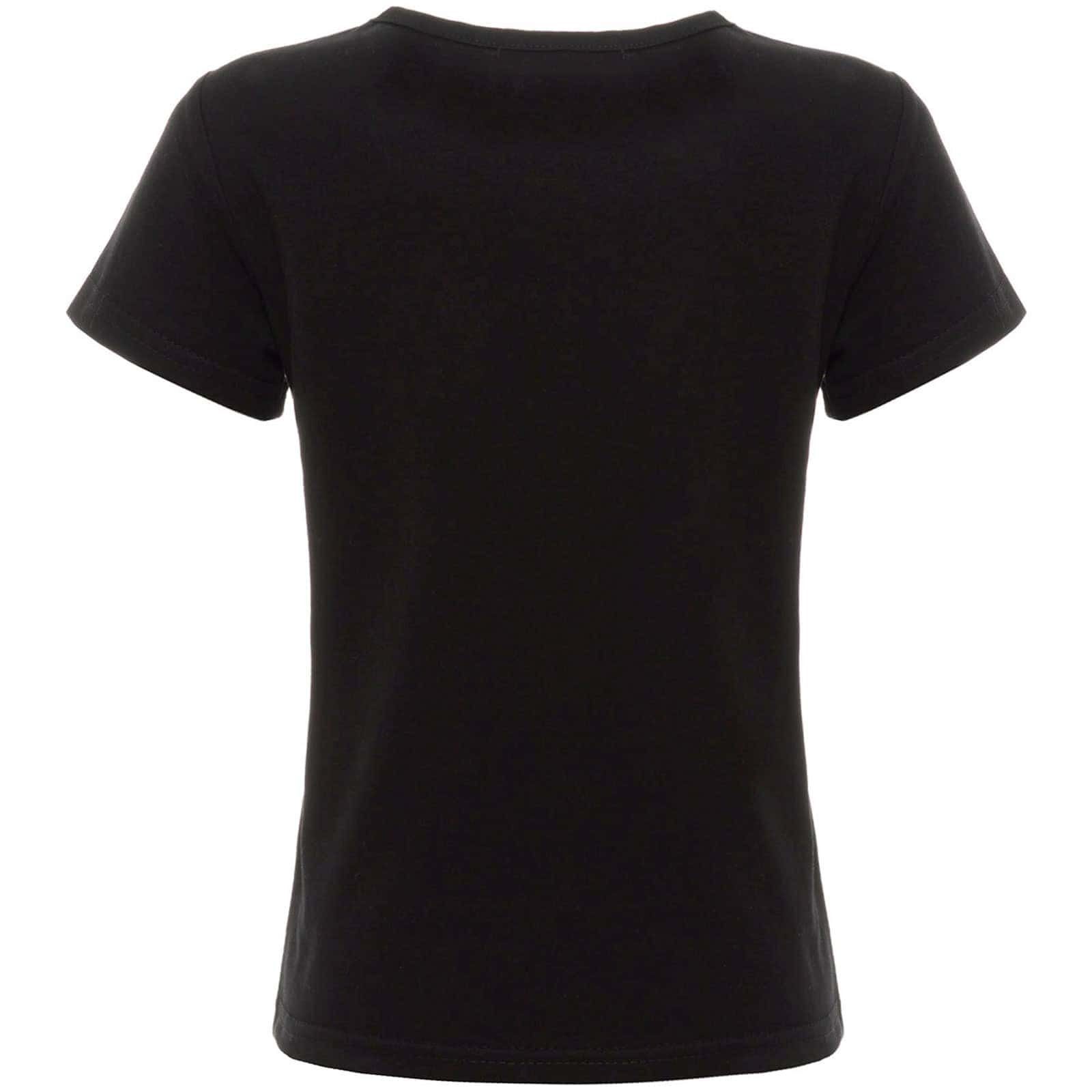 mit Schwarz Kunst-Perlen (1-tlg) T-Shirt Mädchen Kunstperlen T-Shirt BEZLIT