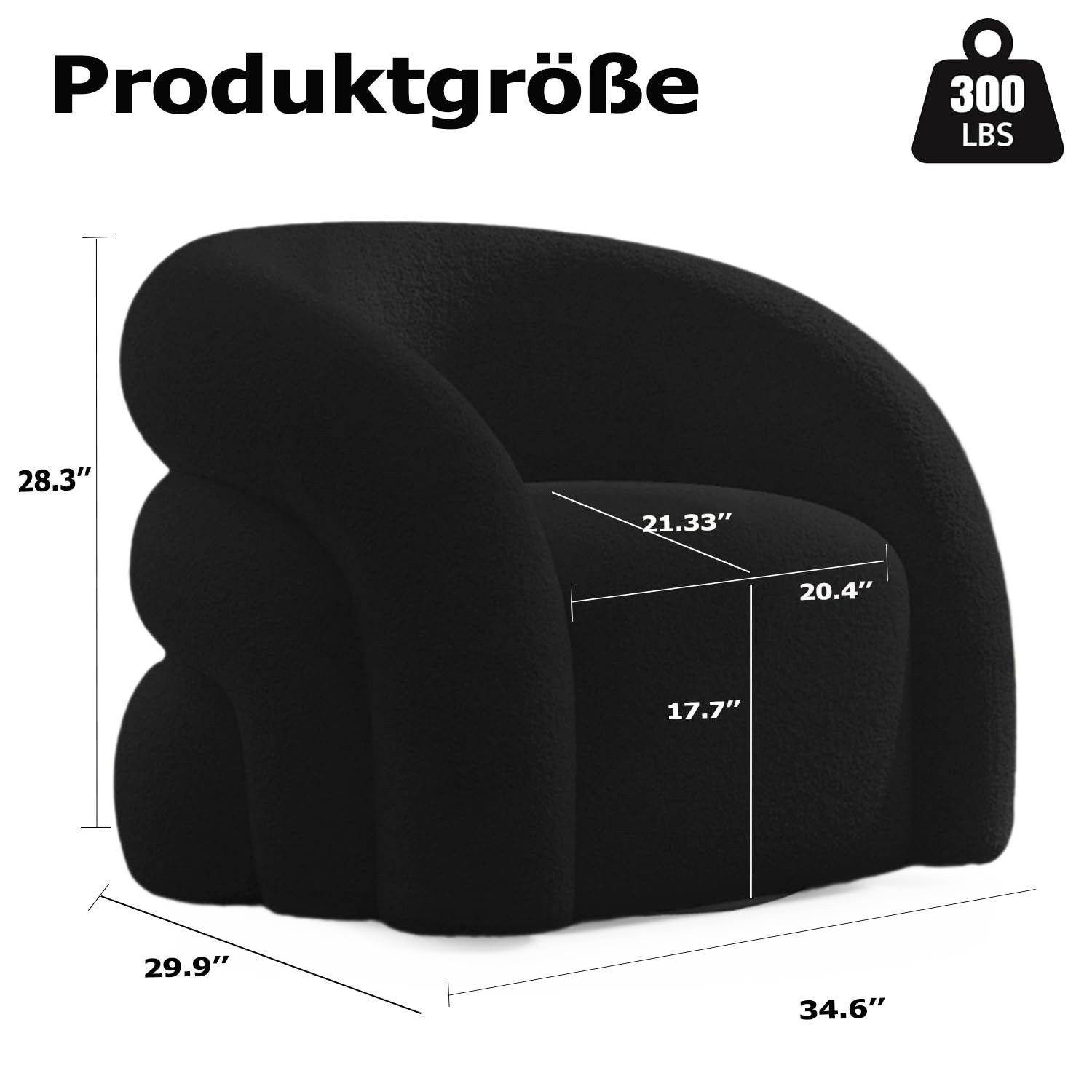 SEYNAR Drehsessel Moderner Boucle-Gewebe Polstersessel, Lesesessel, günstig online kaufen