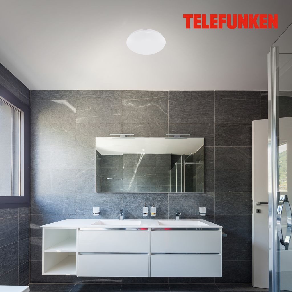 Telefunken LED Deckenleuchte 602006TF, Leuchtdauer einstellbar, LED fest integriert, 2700K - Extra-Warmweiß, Deckenleuchte Sensor 15W 1500lm 4000K Ø 28cm