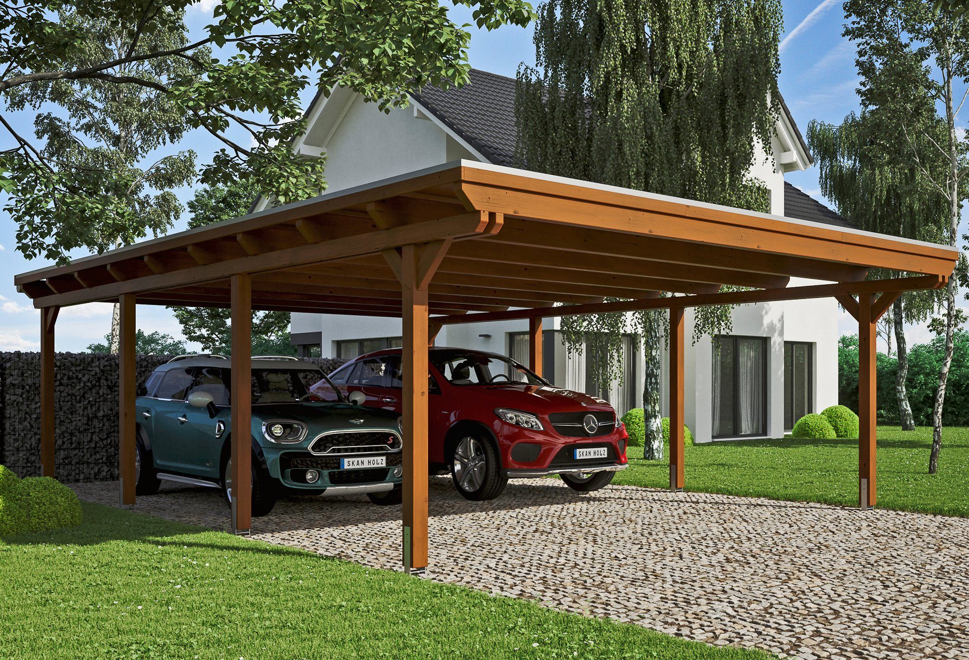 Skanholz Doppelcarport Emsland, BxT: 613x846 cm, 223 cm Einfahrtshöhe | Carports