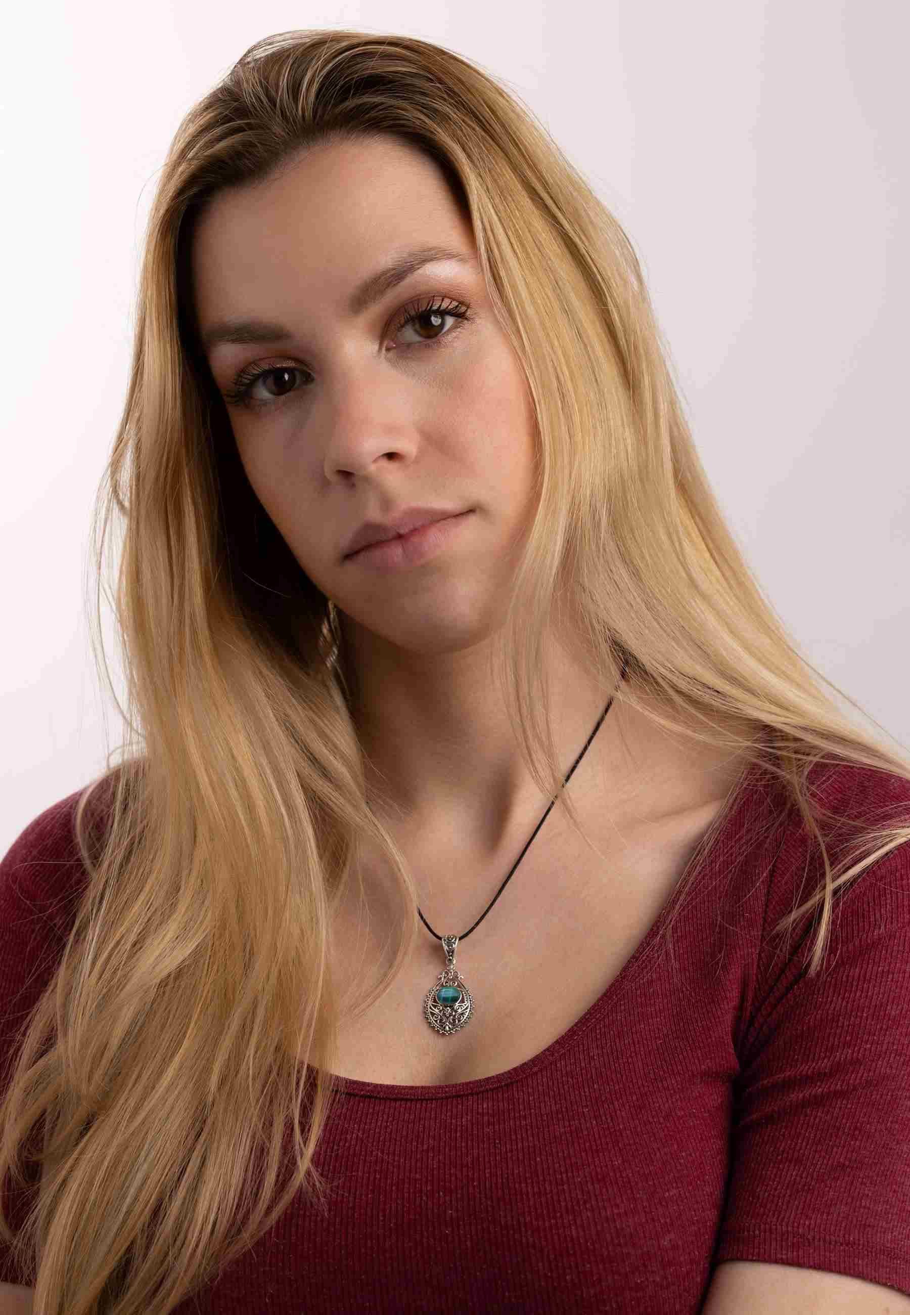 mantraroma Kettenanhänger PRETAN aus 925 Silber mit Malachit (Kettenanhänge günstig online kaufen