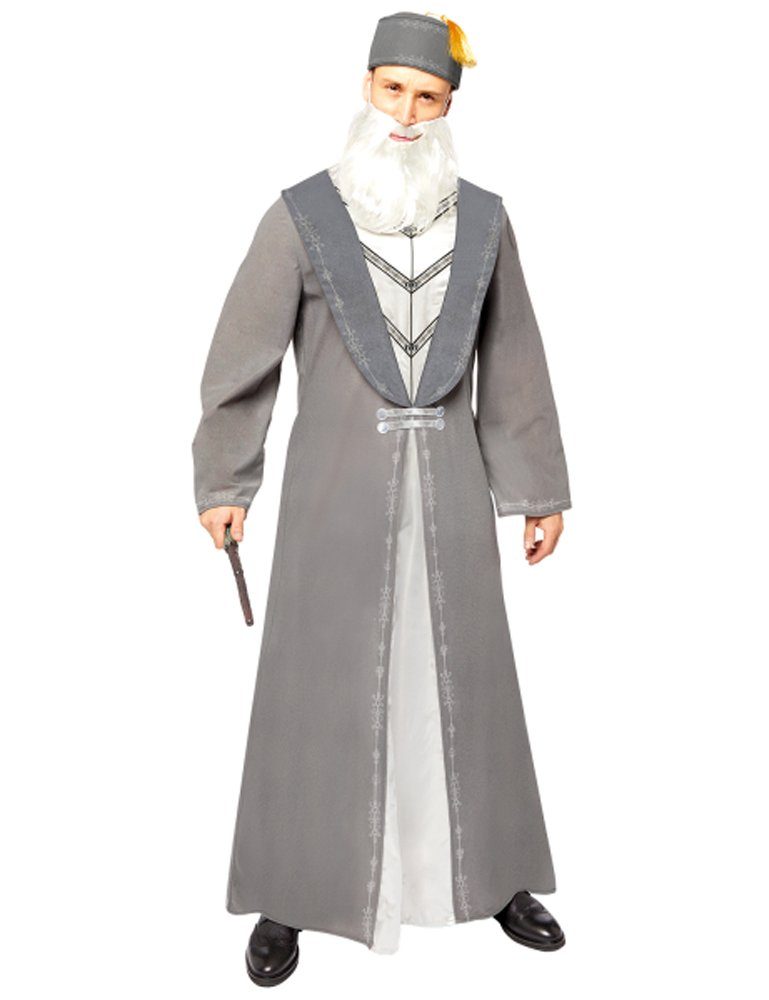 Amscan Kostüm Dumbledore Zauberer Kostüm für Herren - Grau, aus Harry Potter