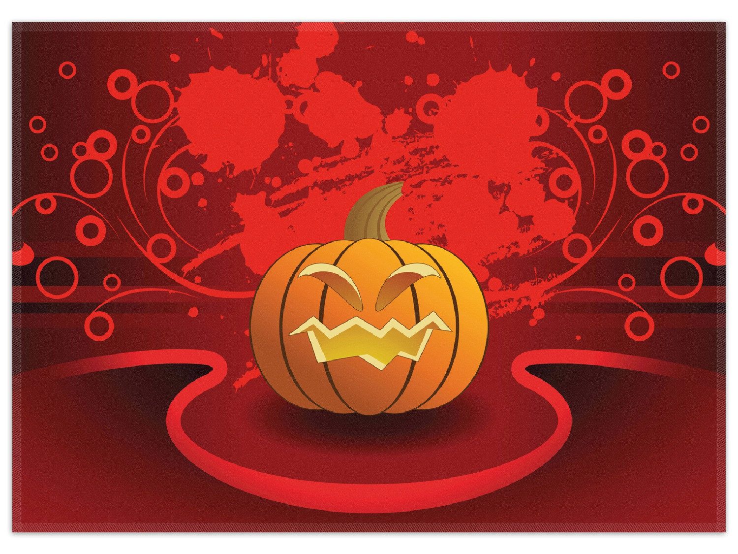 Wallario Teppich Geschnitzter Halloween-Kürbis im Comic Stil, rechteckig, rutschfest