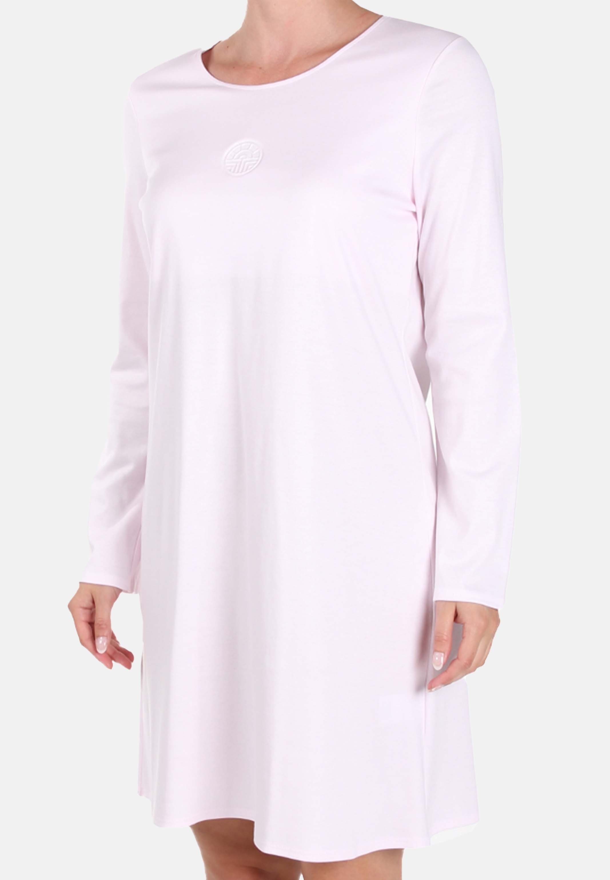 Basic Rose Ärmeln Baumwolle (1-tlg) Nachthemd mit Nachthemd langen - - Bigshirt Féraud
