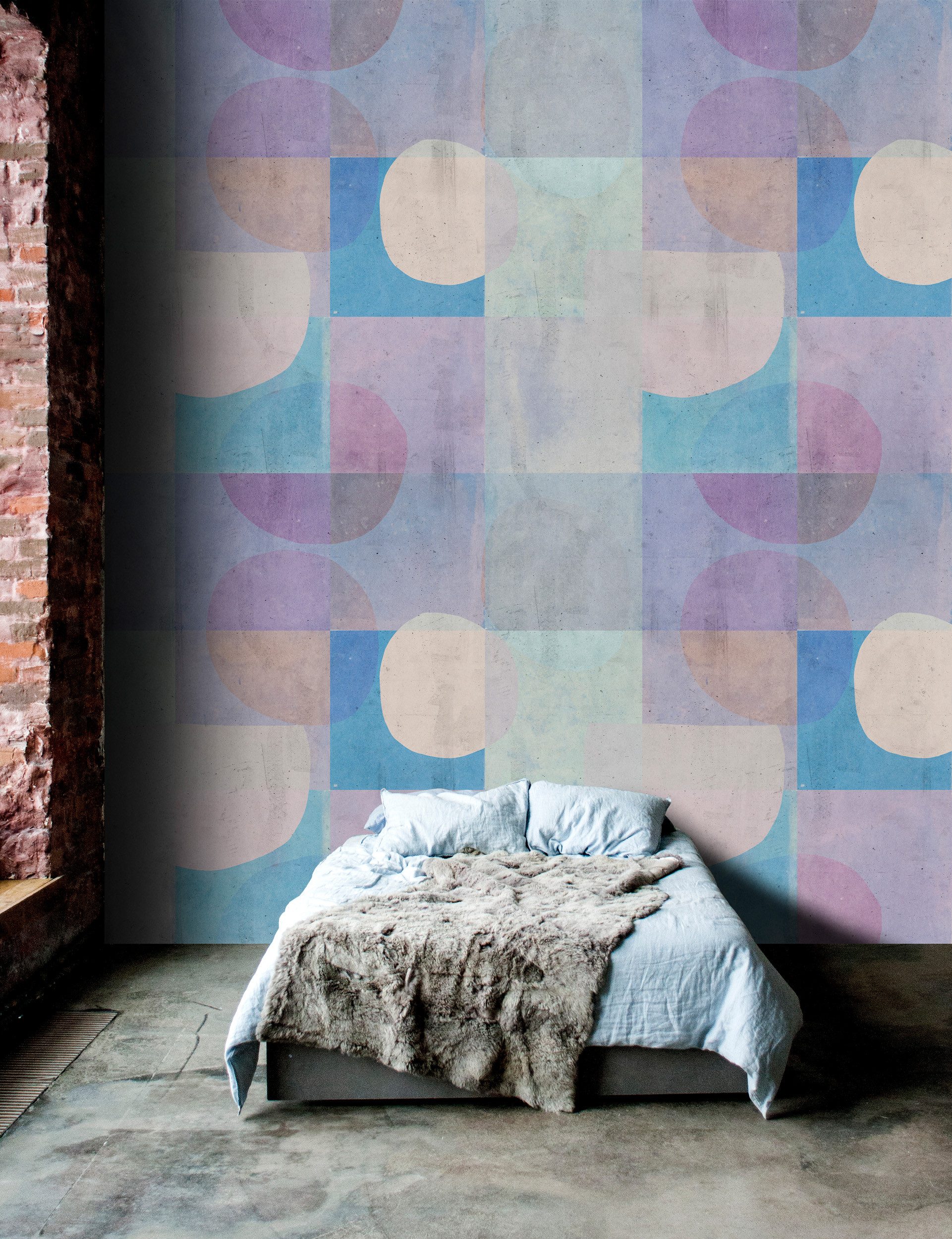 living walls Vliestapete Geometrische Tapete Pastellfarben Abstrakte Formen, glatt, matt, (1 St)