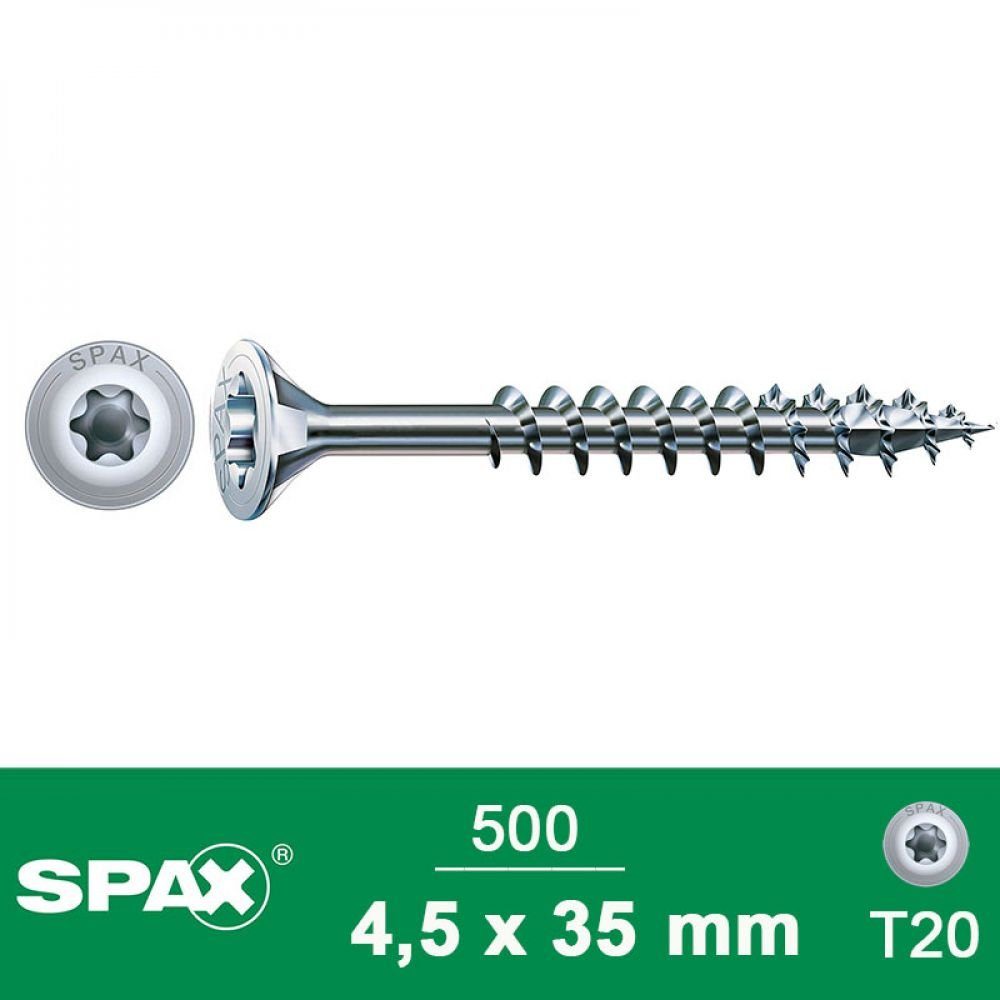 mm Senkkopf 4,5x35 TX SPAX 500 Spax Stück/Box Wirox Spanplattenschraube