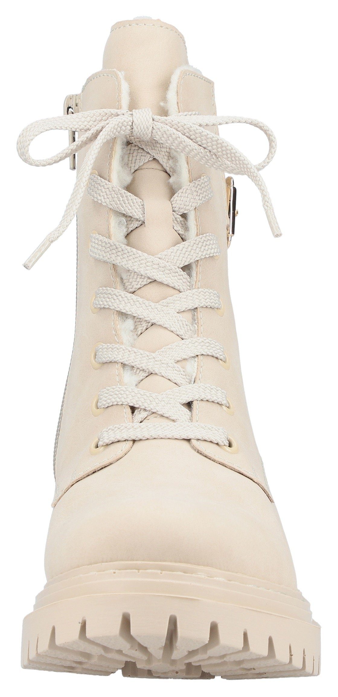 Rieker Winterstiefelette, Schnürstiefelette, Schnürboots, Profilsohle mit Stretch am Schaft