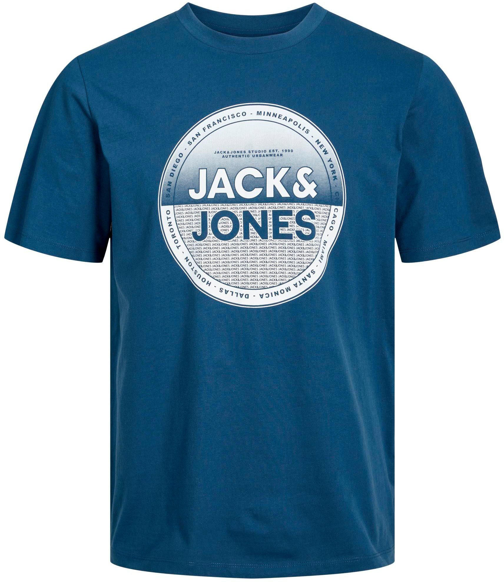 Jack & Jones Rundhalsshirt JJLOYD TEE SS CREW NECK Ensign Blue