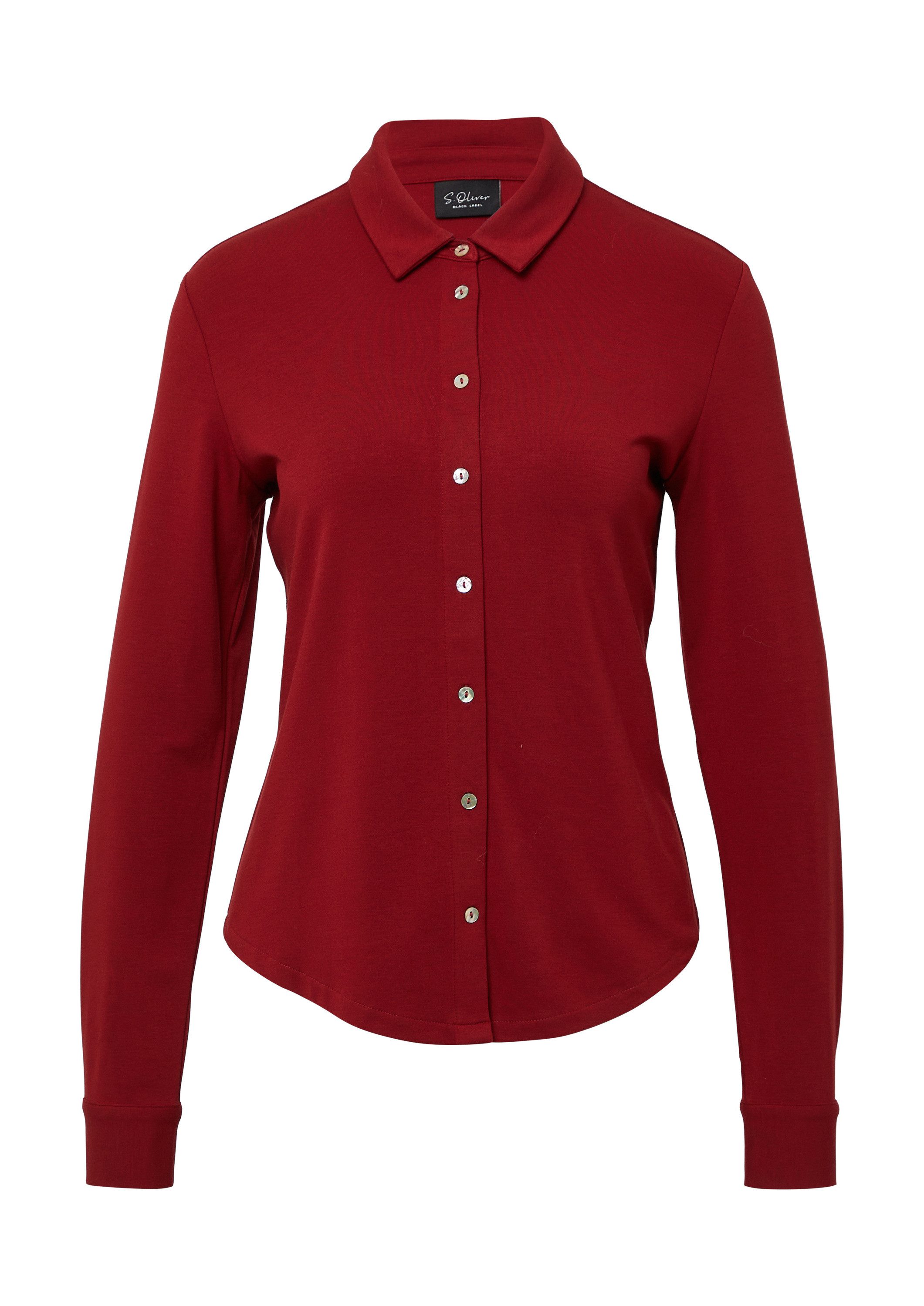 s.Oliver Langarmbluse T-Shirt Hemdbluse aus Viskosemix günstig online kaufen
