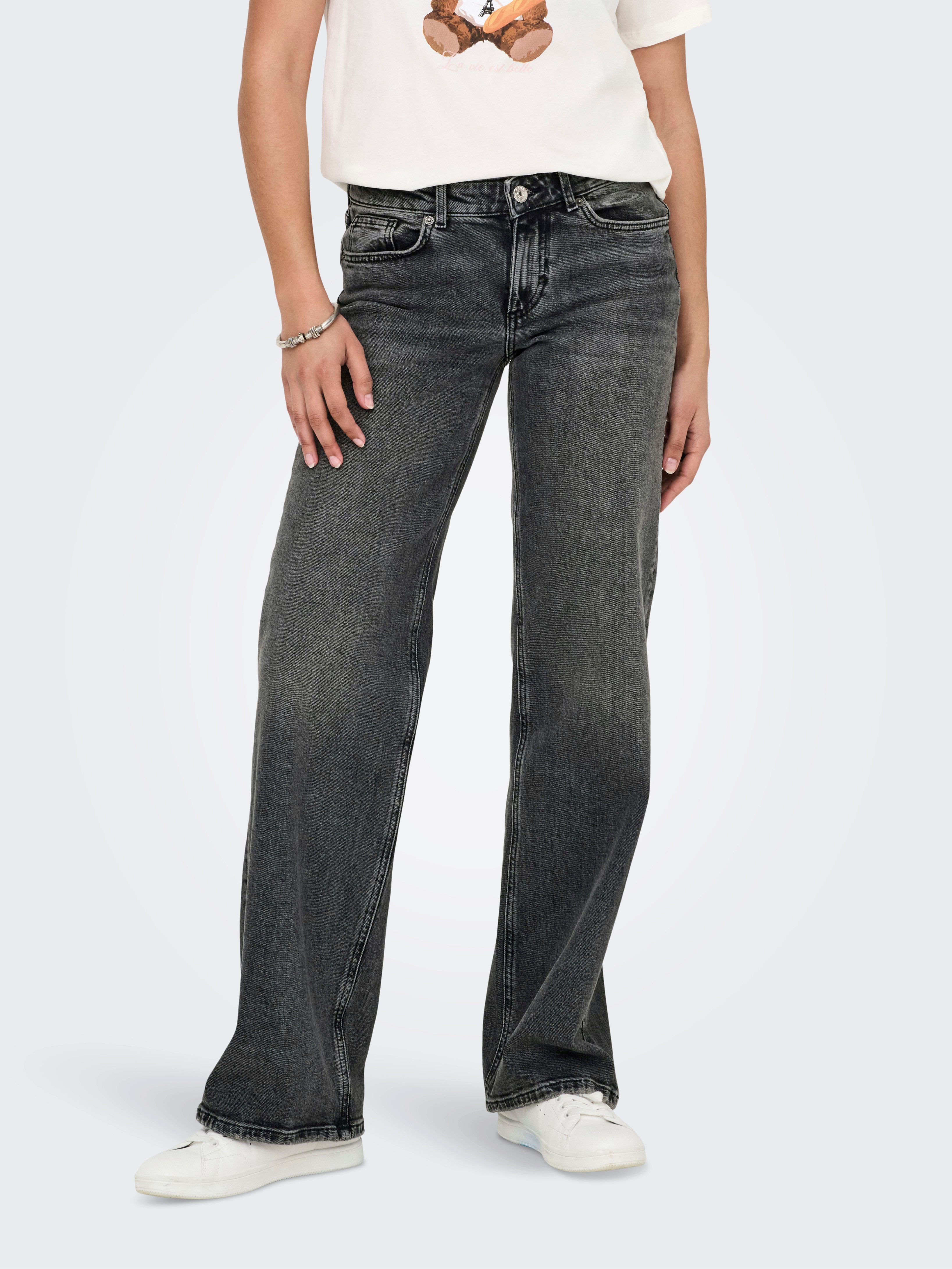 Low-rise-Jeans ONLJUICY LW WIDE DNM DOT890 NOOS