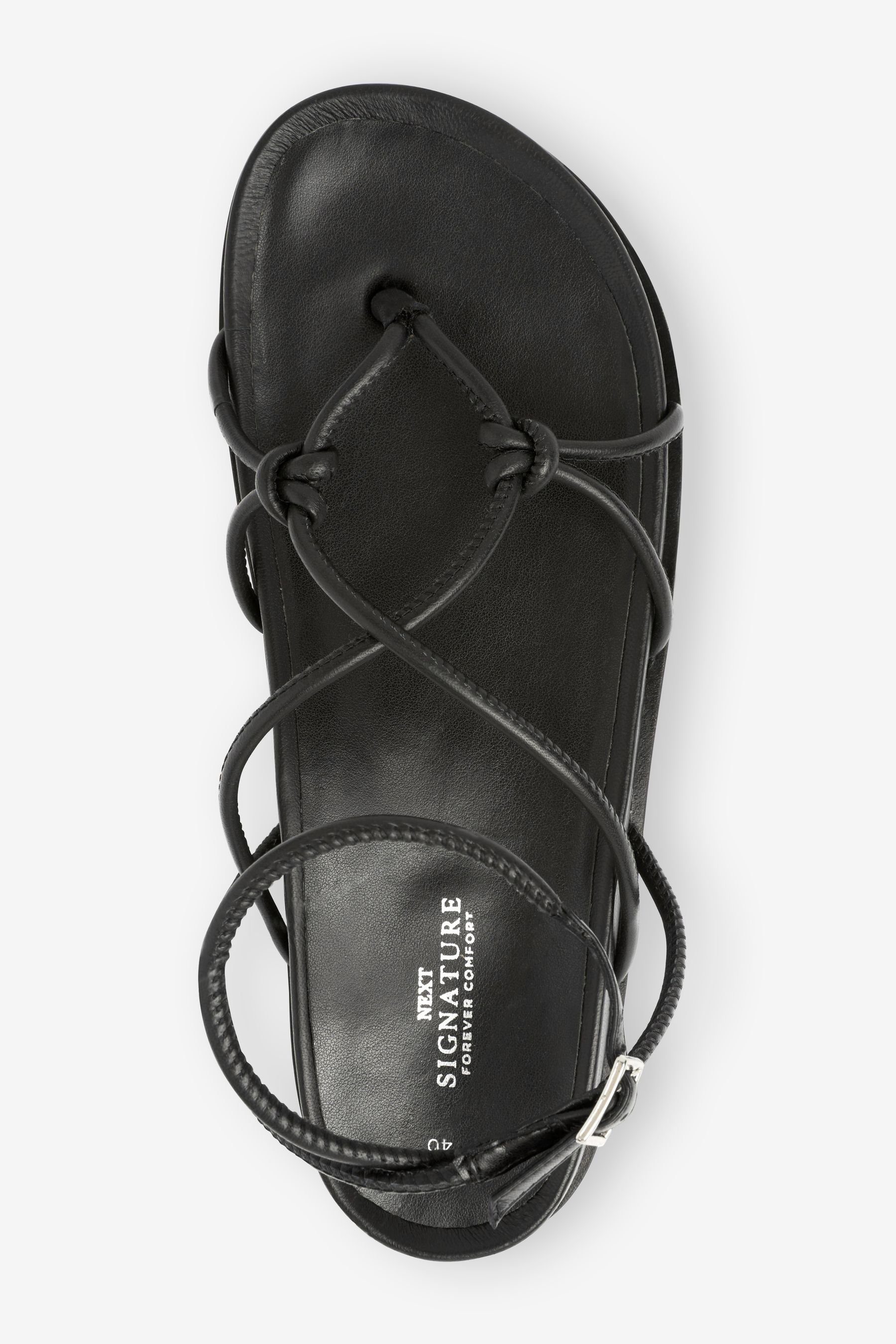 Black mit Knotendetail (1-tlg) Next Forever Comfort® Sandale Ledersandalen