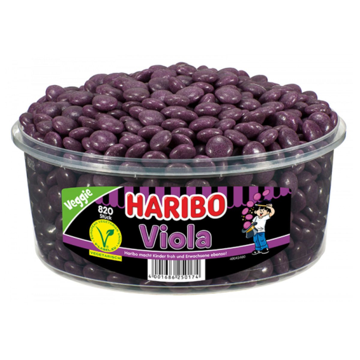 HARIBO Süßigkeit, Haribo Viola 820 Lakritz Dragees mit Veilchen Geschmack Dose 1148g