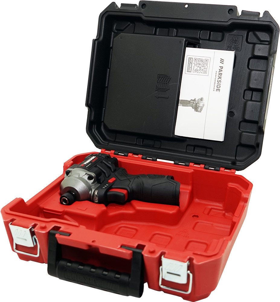 PARKSIDE PERFORMANCE® Drehschlagschrauber 1/4" 12V Schlagschrauber PDSSAP 12 (ohne Akku), 4 vorwählbare Drehmomentstufen mit LED-Anzeige des eingestellten Werts