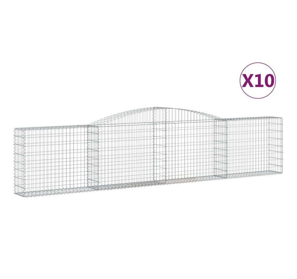 Thumbnail - vidaXL Blumentopf Gabionen mit Hochbogen 10 Stk. 400x30x80/100cm Verzinktes Eisen (10 St)