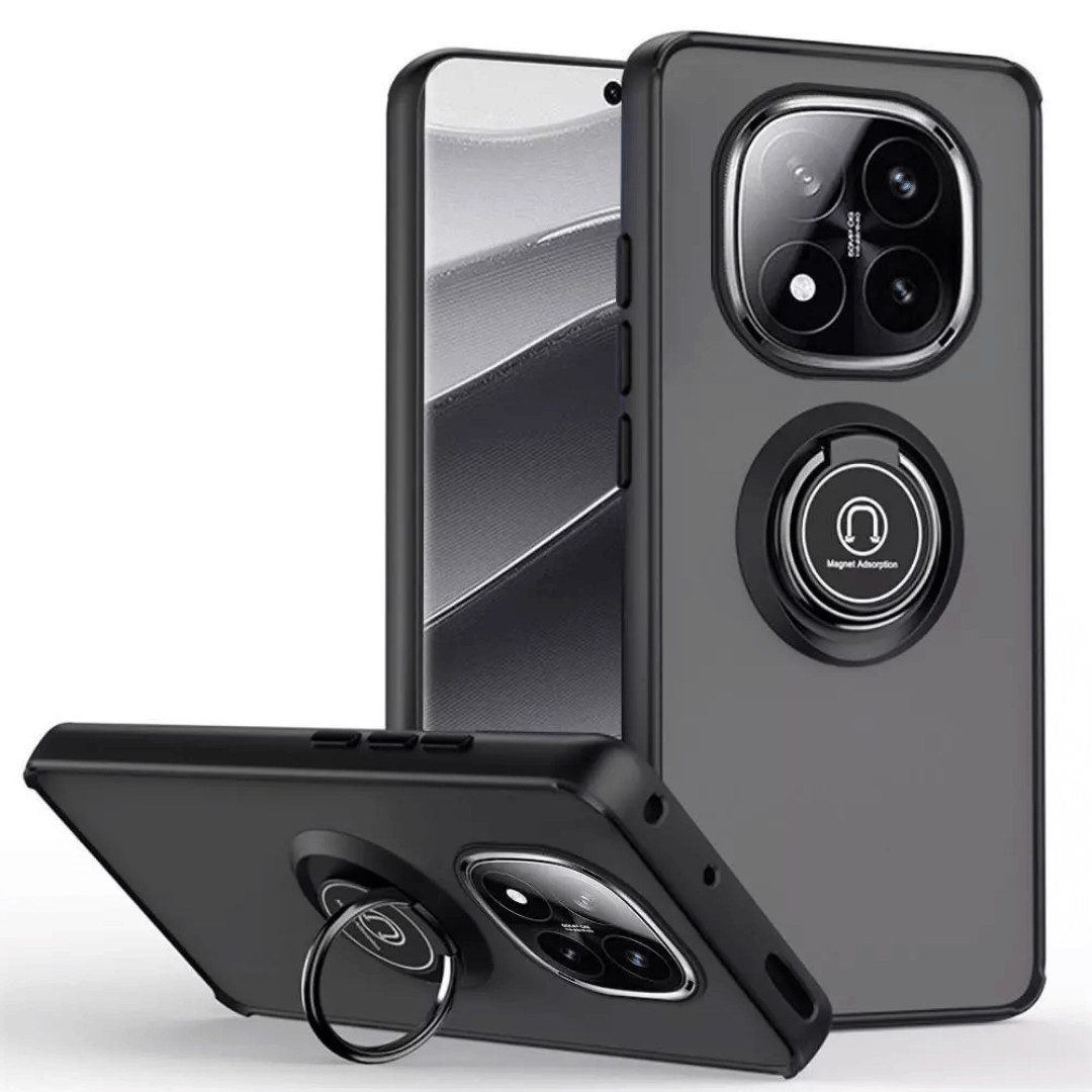 SmartUP Smartphone-Hülle + 2X Schutzglas für Xiaomi Redmi Note 14 Pro 5G Ringhalterung Case 9H 6,67 Zoll, kompletter Rundumschutz